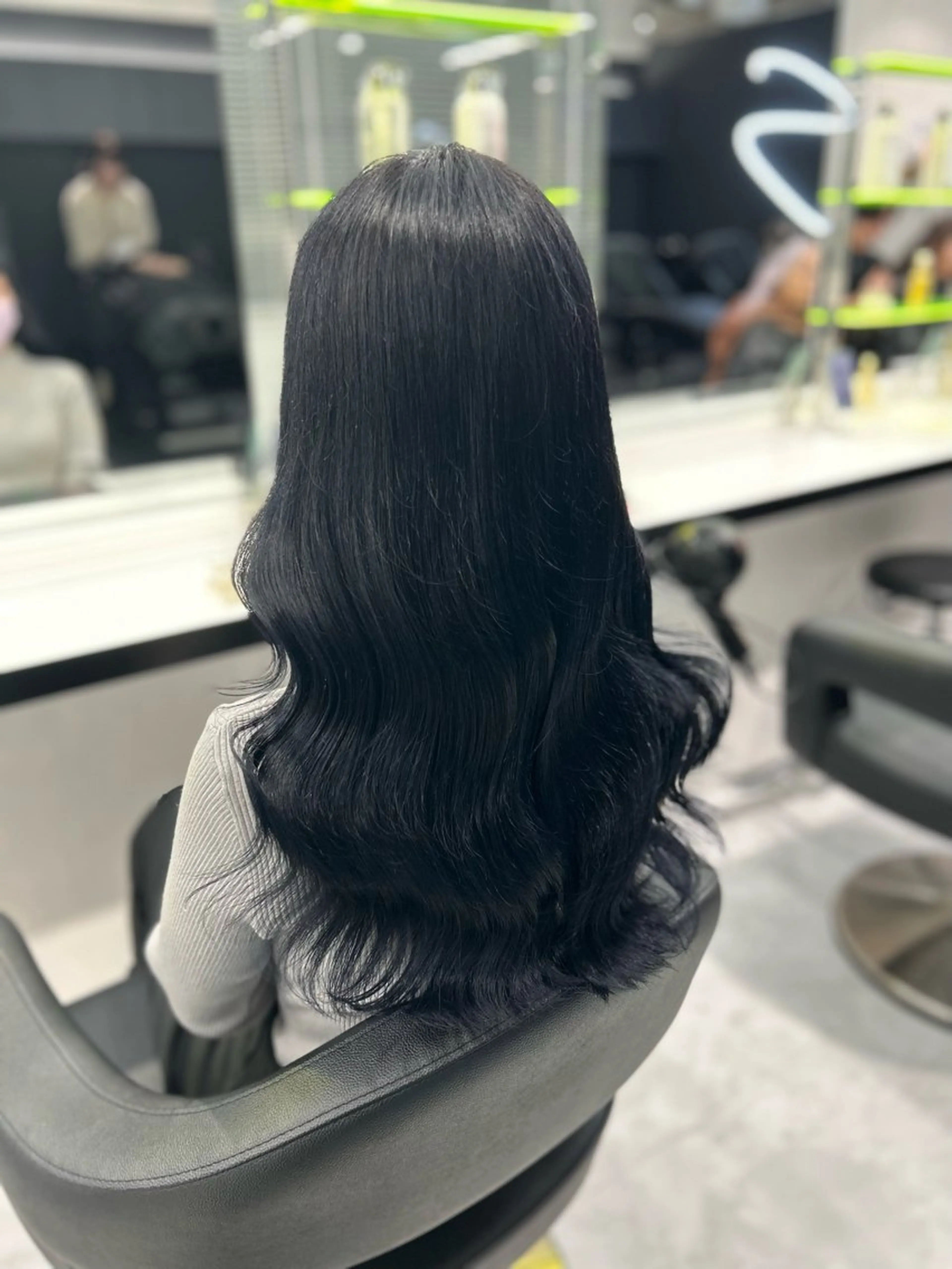 ロング カラー ブルーカラー ネイビーカラー ヘアカラー ヘッドスパ ヘアセット ♡ブリーチカラー♡ Mirioのヘアスタイル