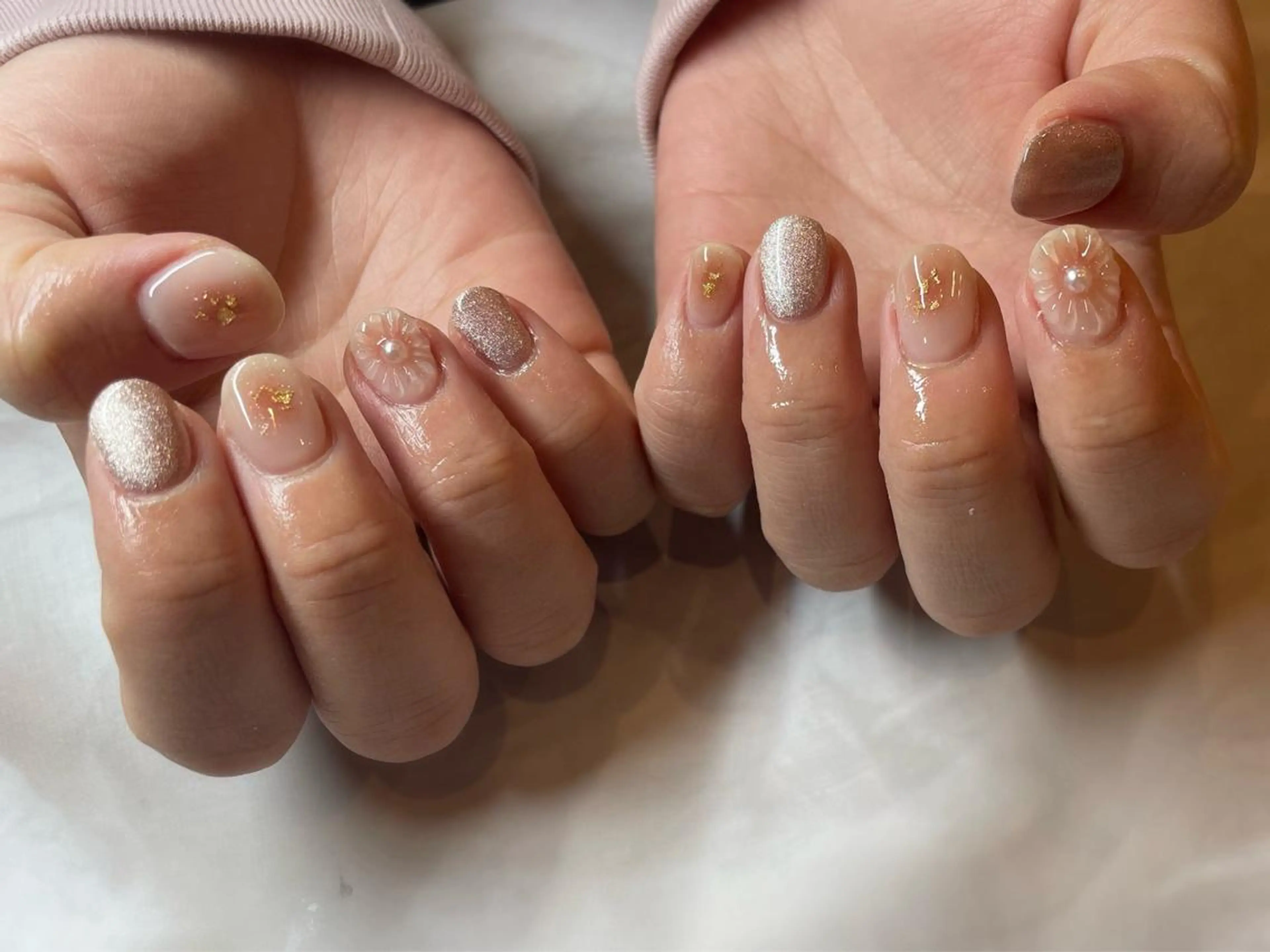 ネイル フラワーネイル ぷっくりネイル Nail room 【Mente】のネイルデザイン