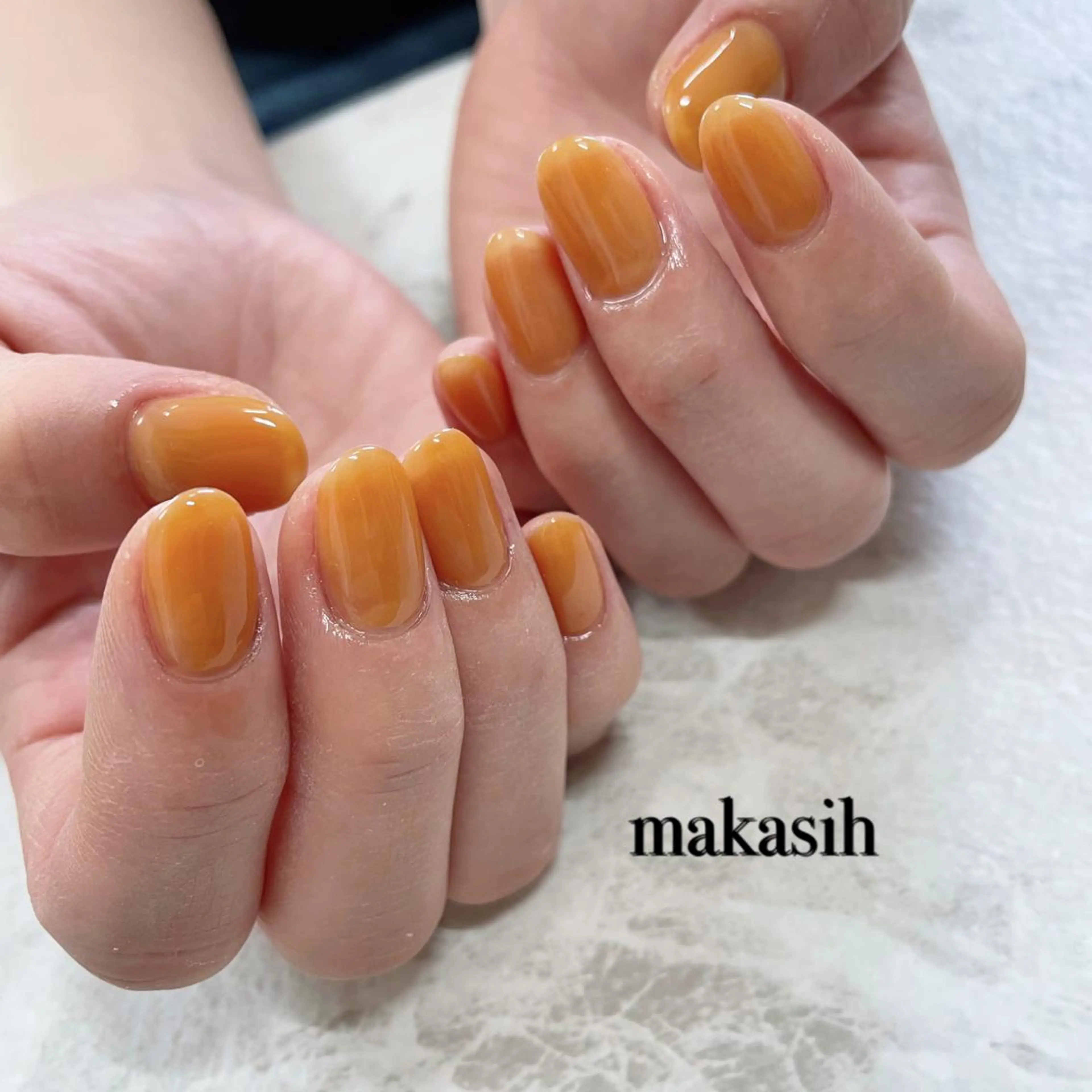 ネイル ワンカラーネイル オレンジ シンプルネイル 濱田 美菜子のエステ・リラクイメージ