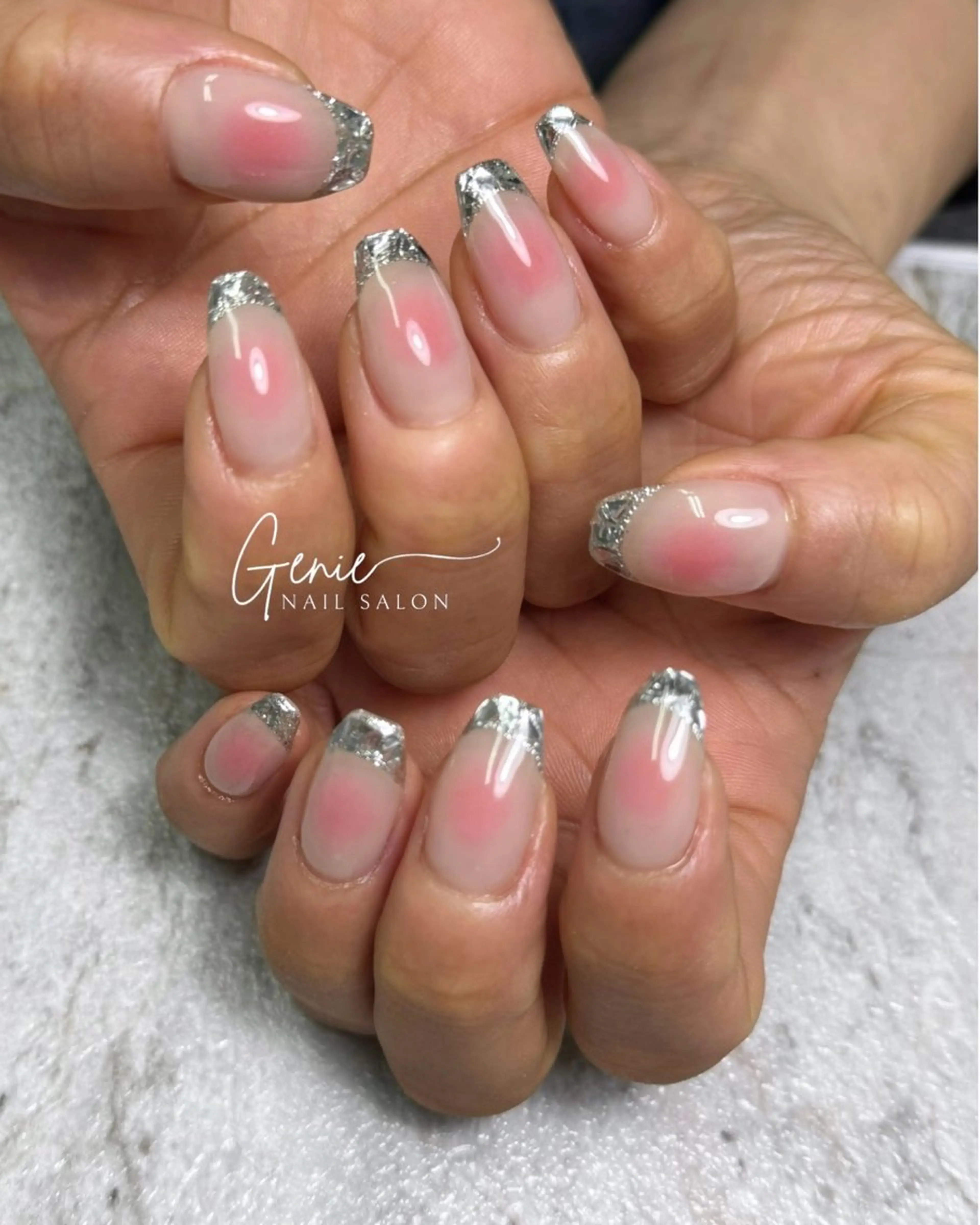 ネイル フットネイル フレンチネイル ガラスフレンチ ハンドネイル Nail salon Genie所属・Nail salon Genieのネイルデザイン