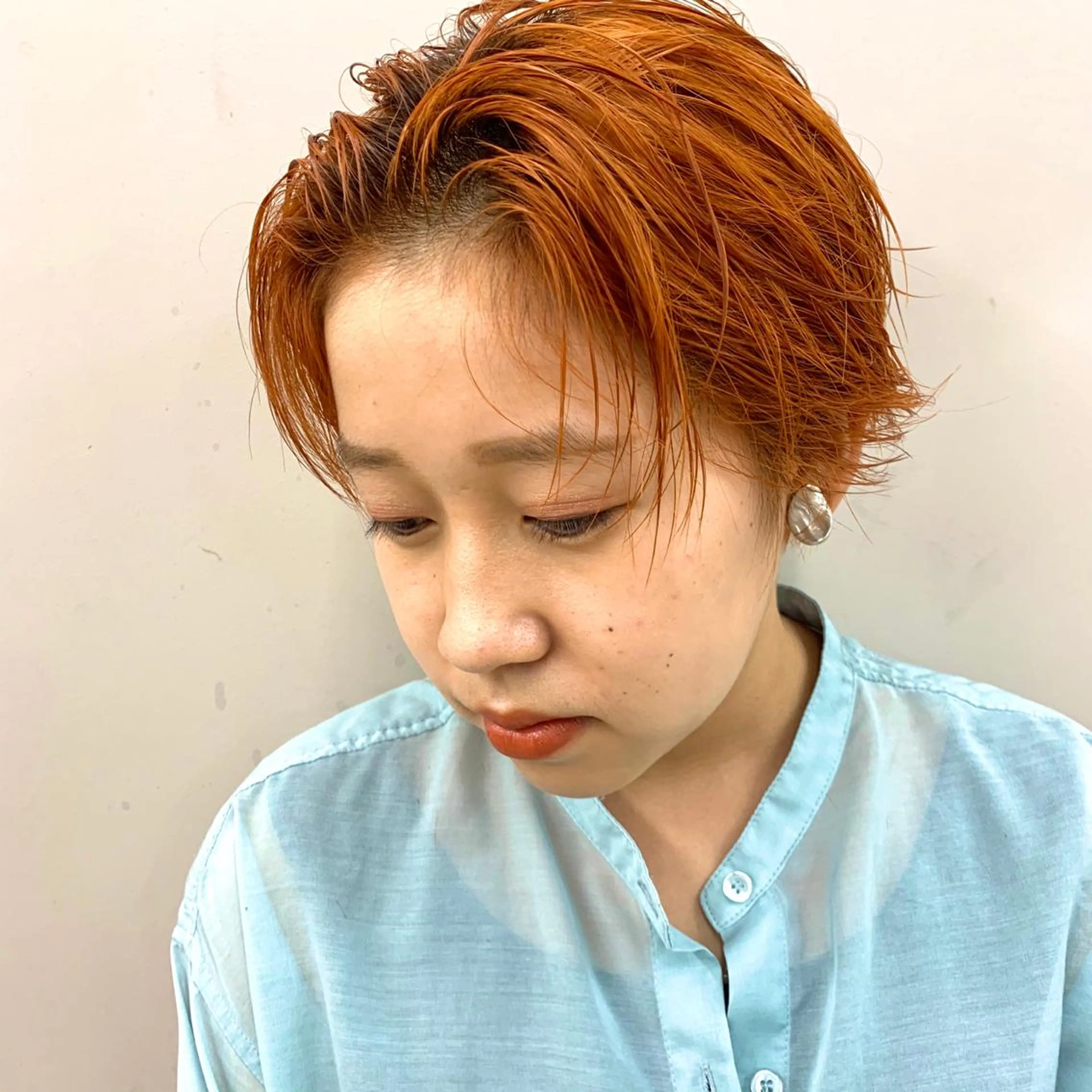 ショート カラー ハンサムショート オレンジ ショートヘア 豊浦 翔太のヘアスタイル