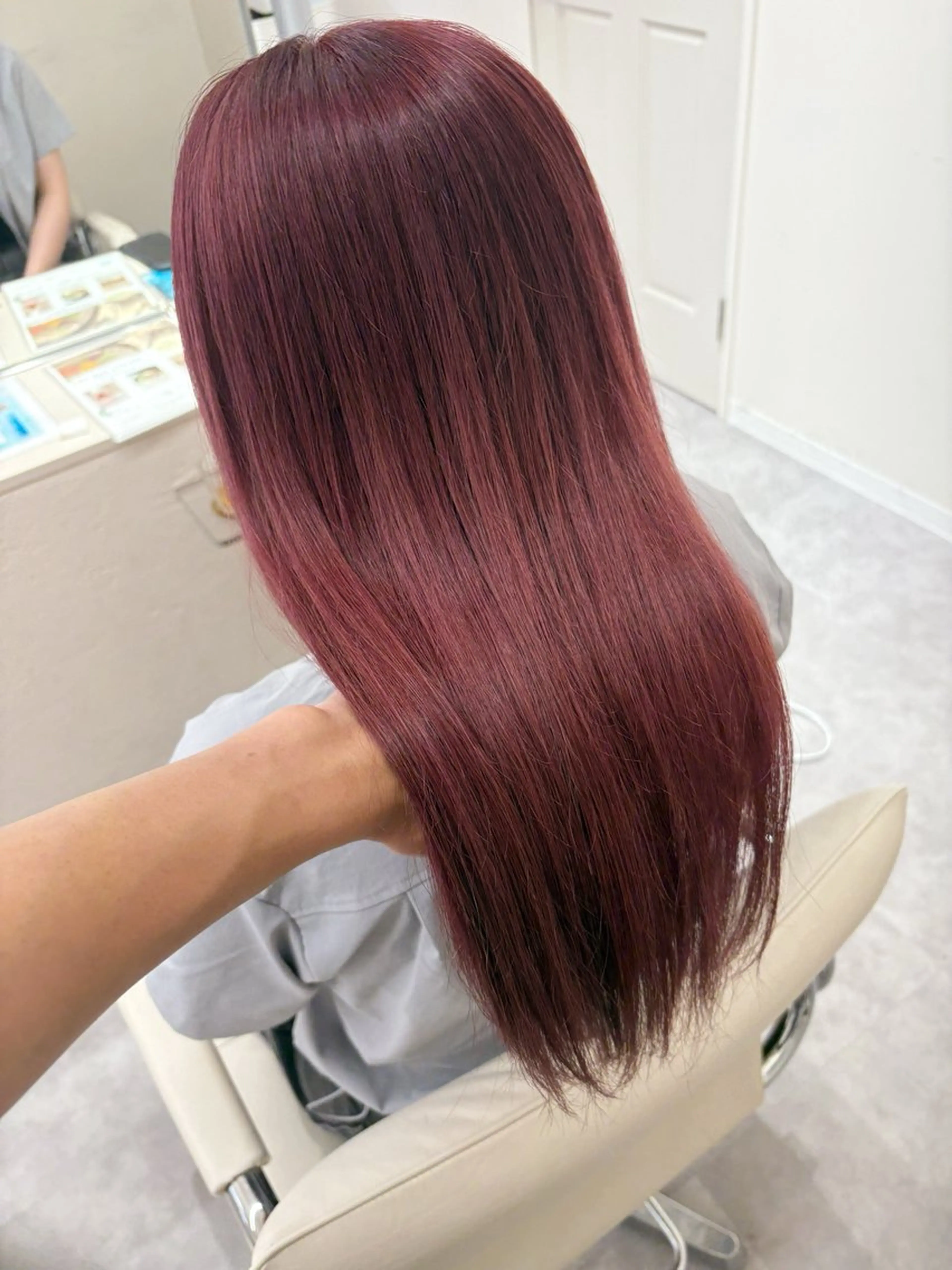ロング カラー ブリーチ レッドカラー カット ヘアカラー 北千住/メンズパーマ スペインカール/韓国のヘアスタイル