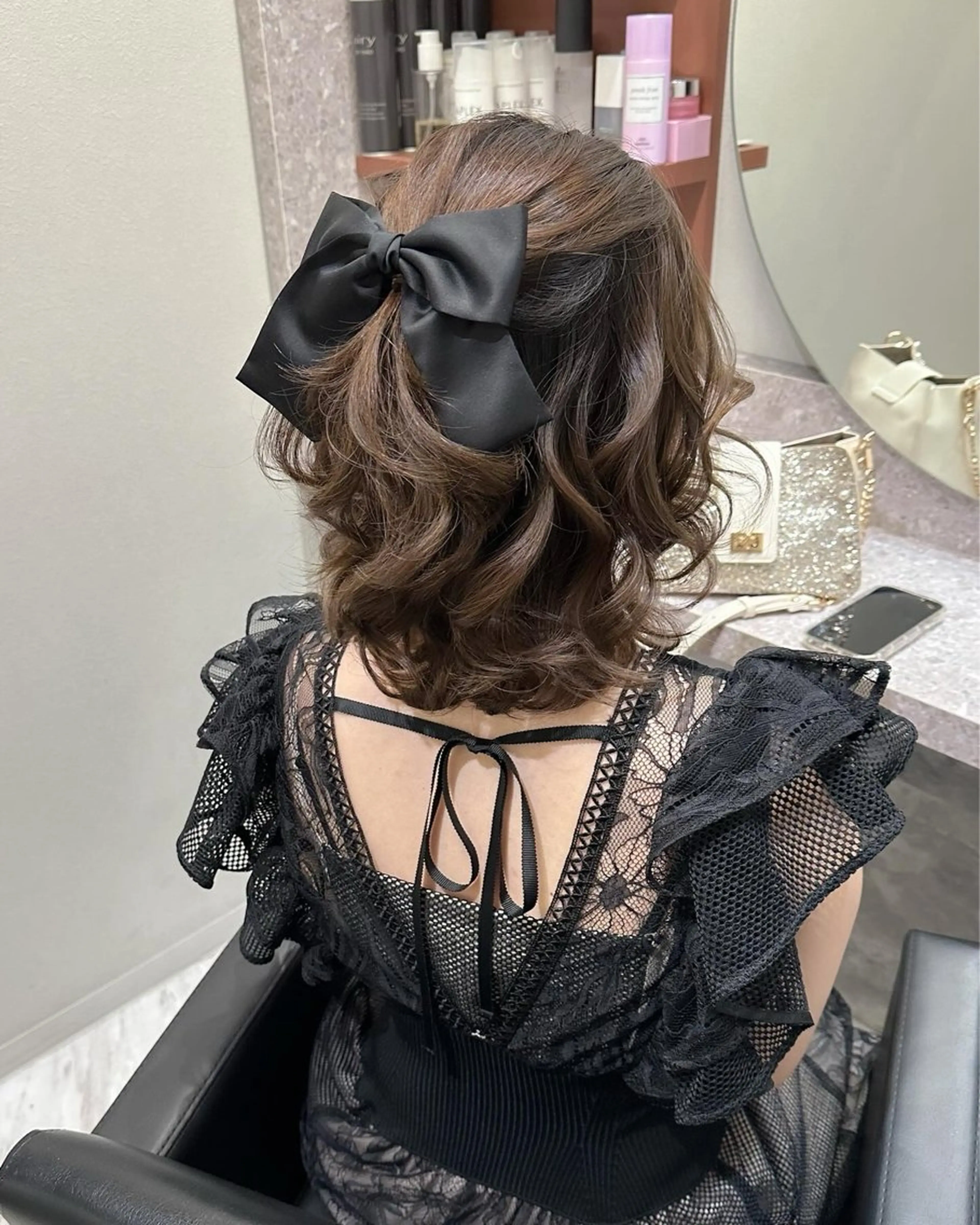 ミディアム カラー ヘアアレンジ ハーフアップ autre所属・大久保 ひでなりのヘアスタイル