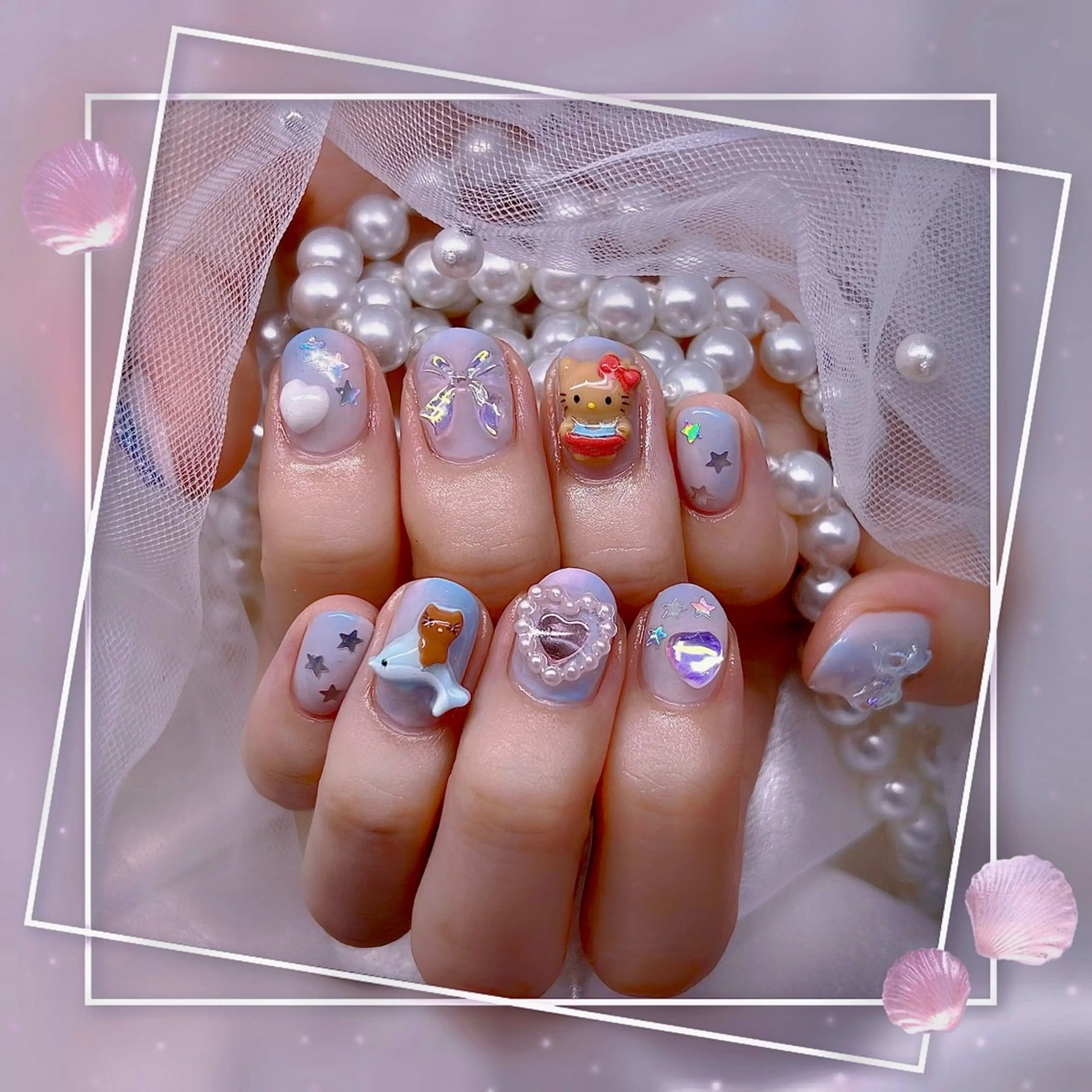 ネイル チークネイル フレンチネイル グラデーション マグネットネイル マグネットフレンチ ハンドネイル Chill Nailsalonのネイルデザイン