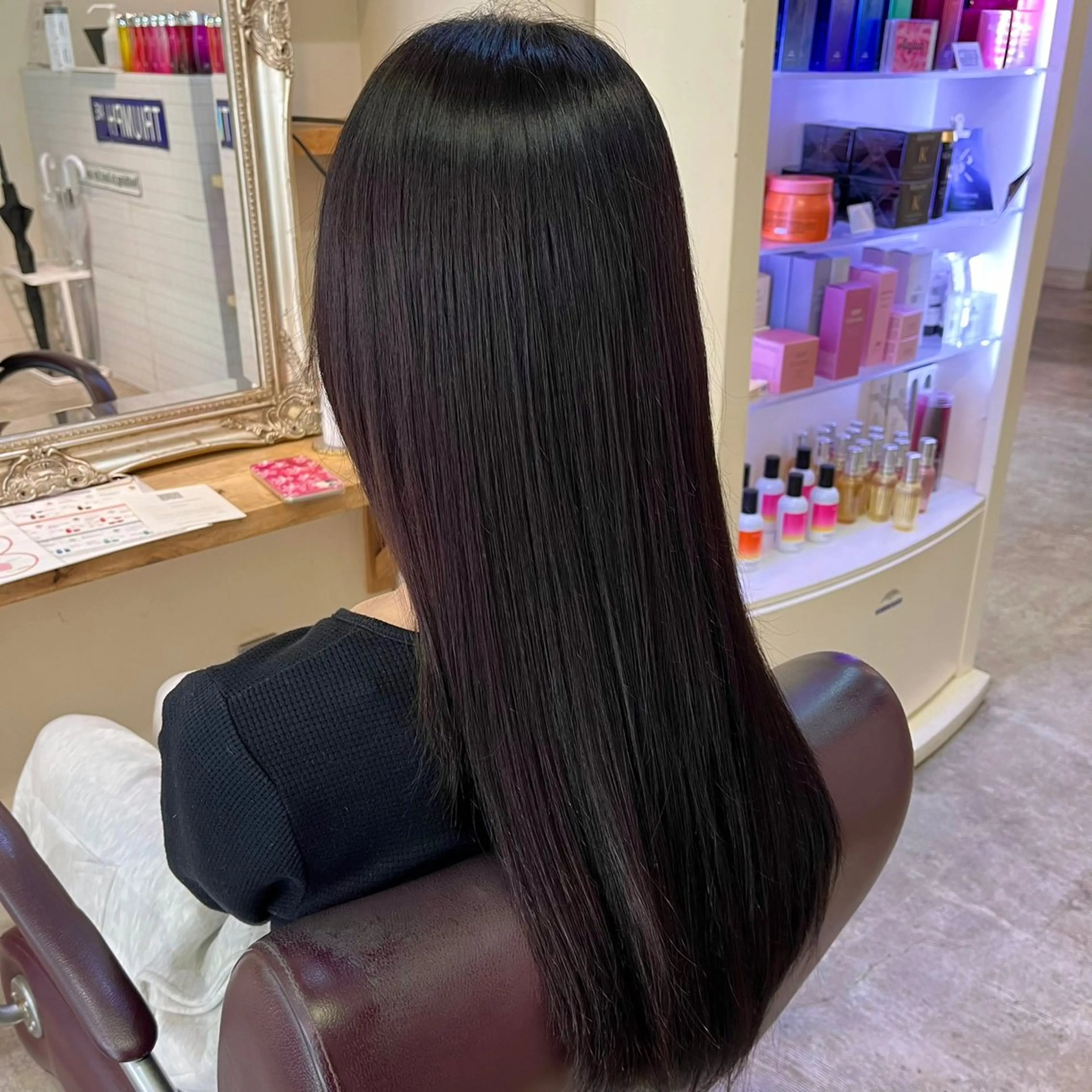 ロング カラー ヘアカラー フェザーパーマ🌙 毛流れ yuzukiのヘアスタイル