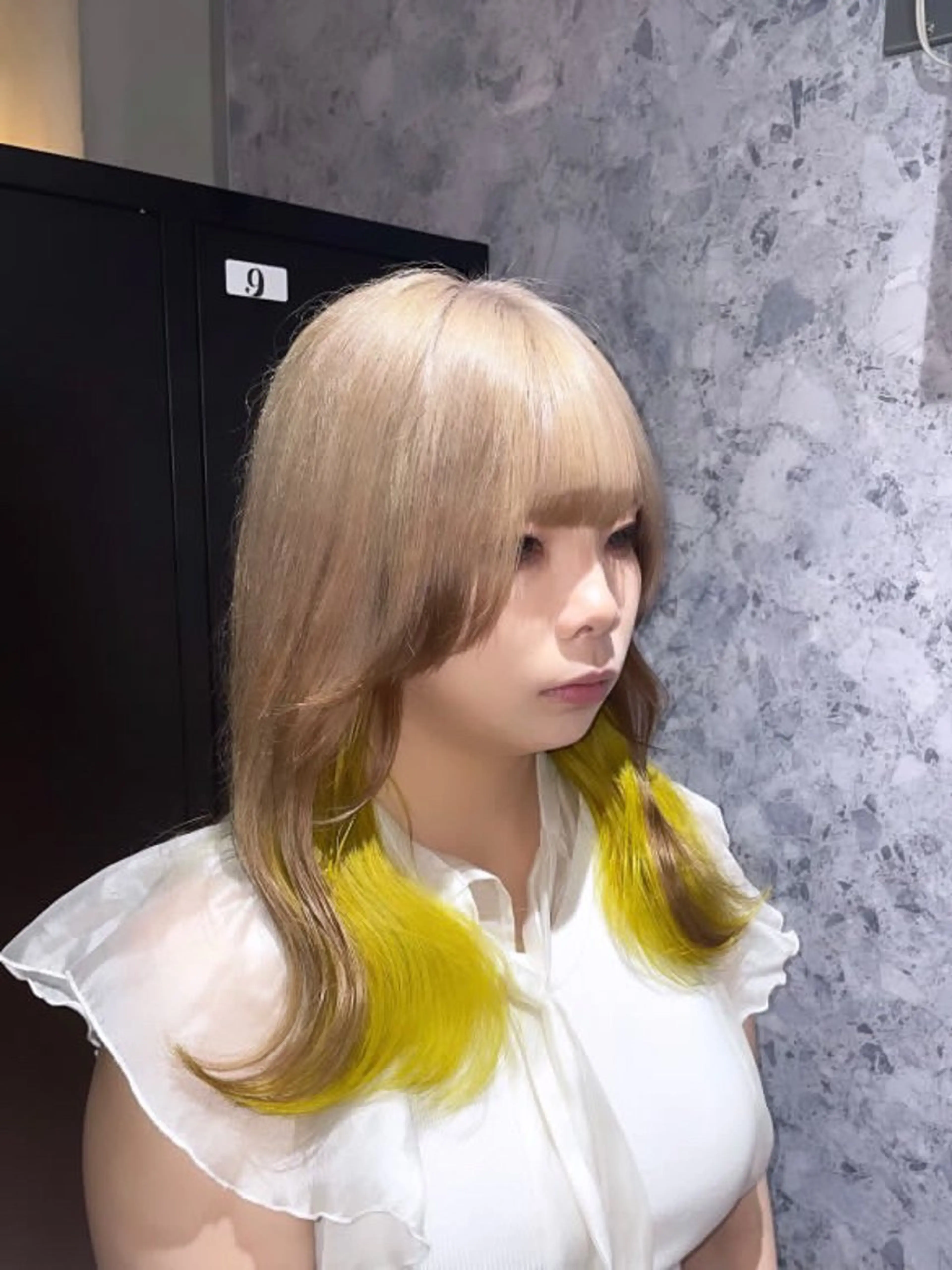 セミロング カラー ヘアカラー 髪質改善×韓国 レイヤー ひかるのヘアスタイル