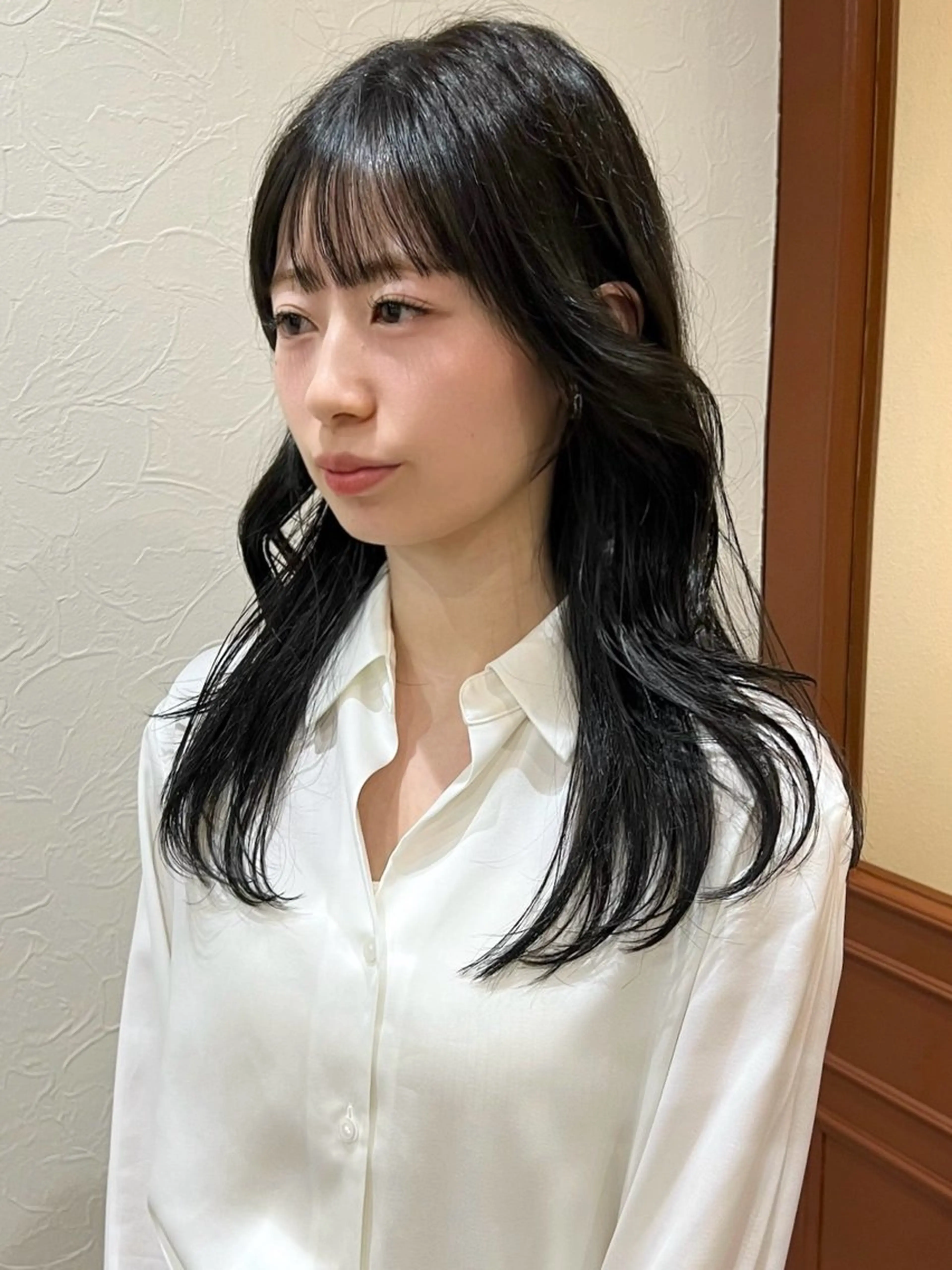 ロング カラー 透明感カラー グレージュ 韓国風ヘア レイヤーカット ヘアカラー Kasumi /伏見 /髪質改善/ロングのヘアスタイル