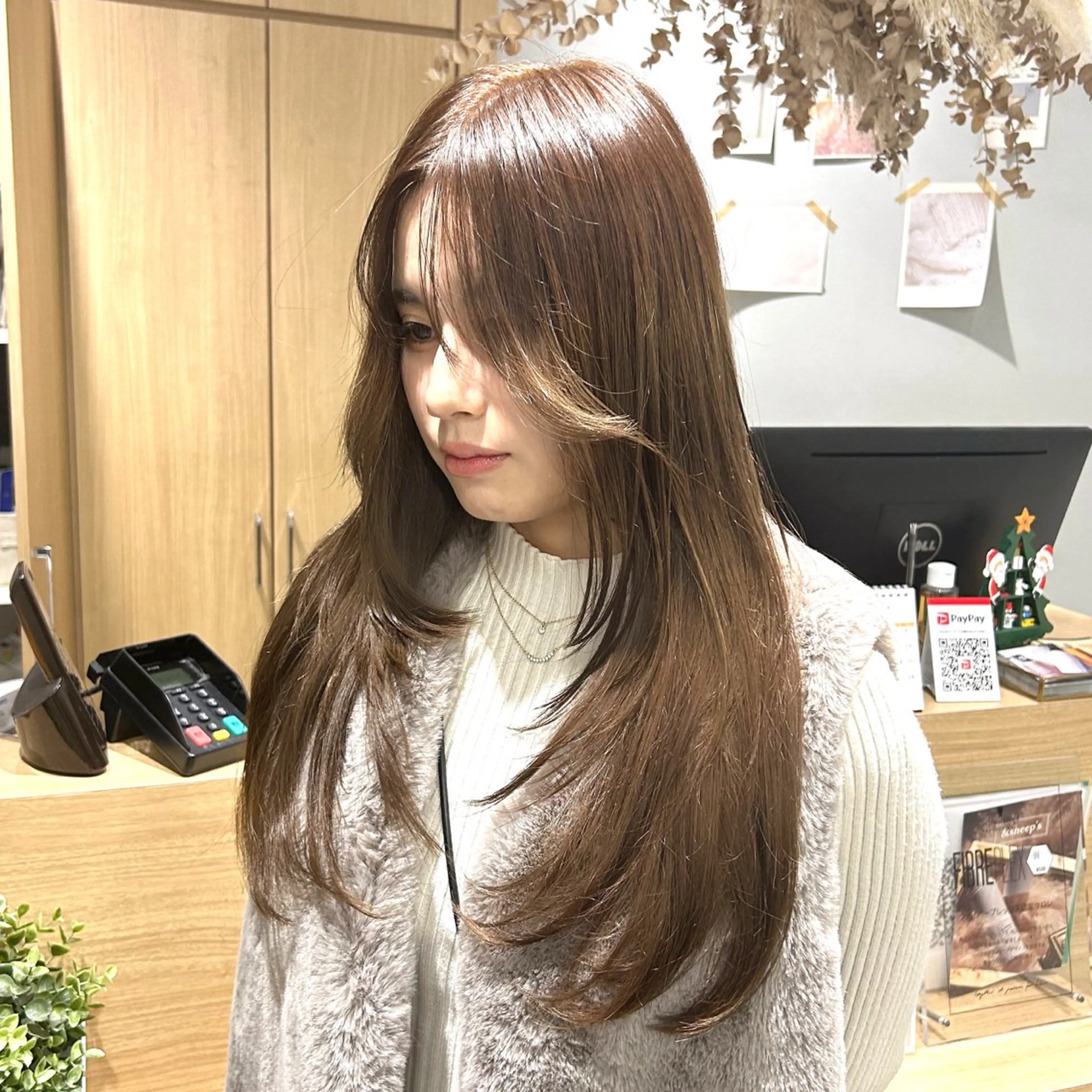 ロング カラー レイヤーカット ワンホンレイヤー Lien by kiitos所属・韓国ヘア×レイヤー カット/上田丈也のヘアスタイル