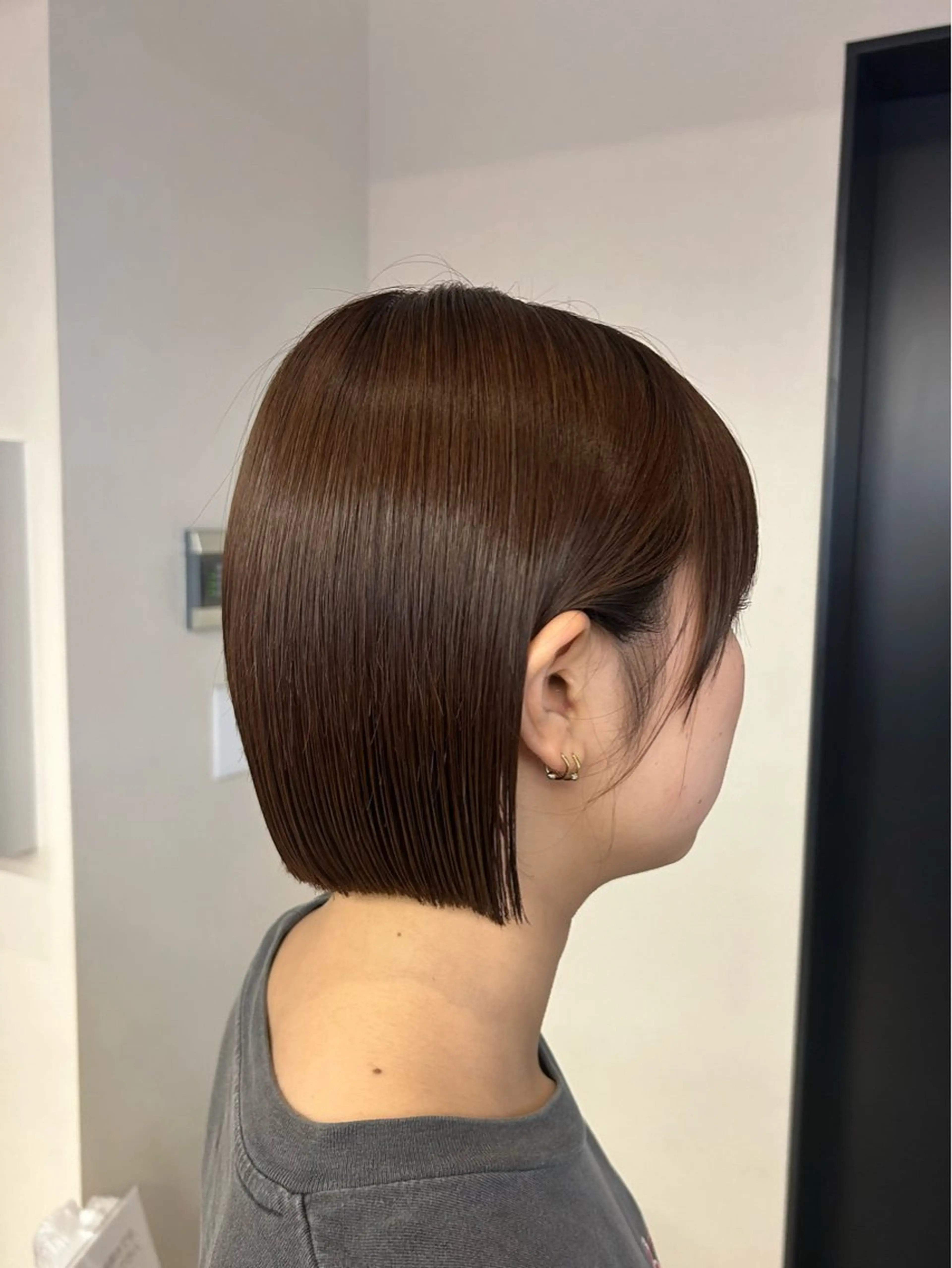 ミディアム 切りっぱなしボブ ボブ カット Lumier de mashu所属・nana/ボブ/ レイヤーカットのヘアスタイル