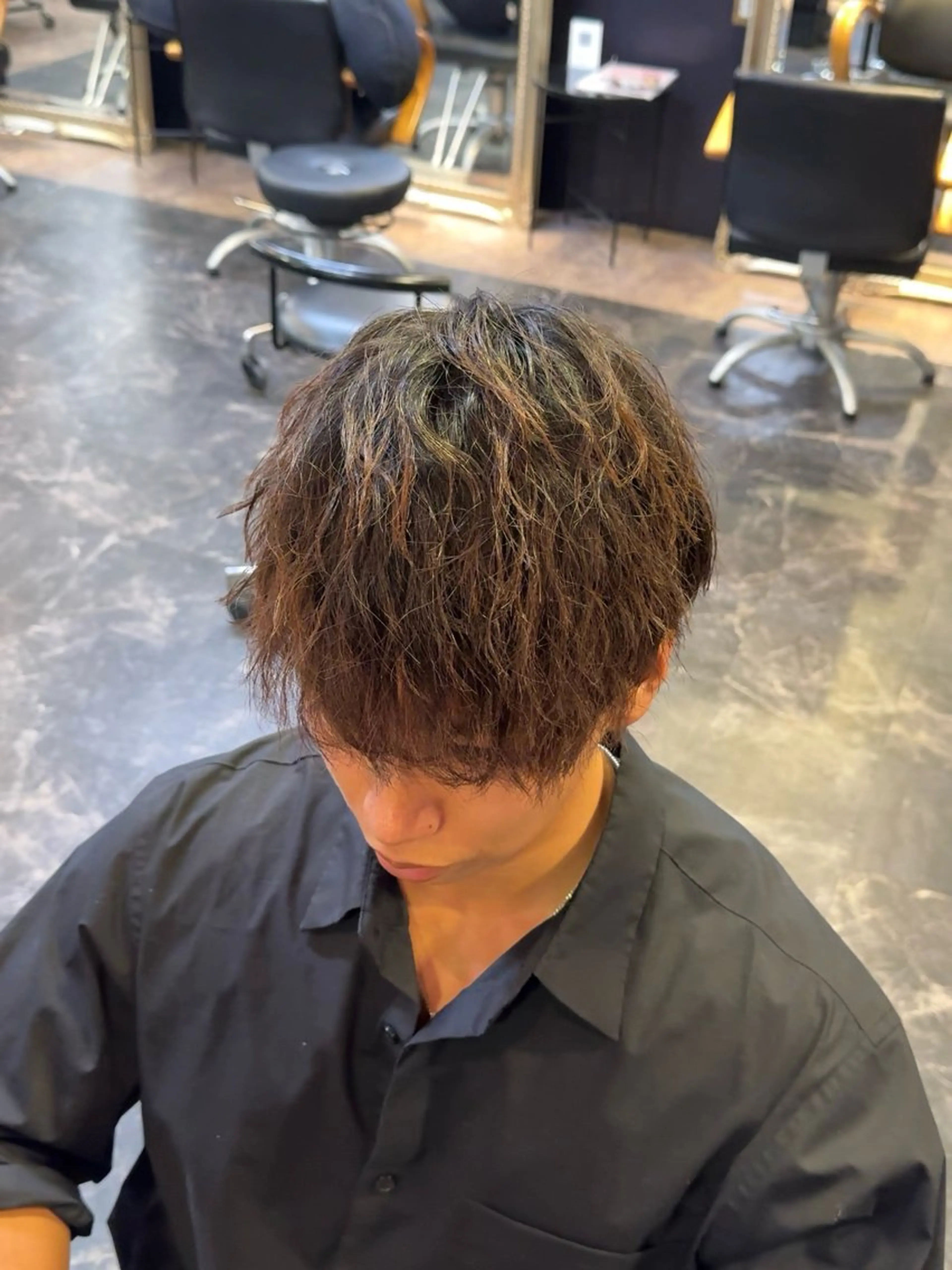 ミディアム パーマ メンズ カット パーマ ✂️メンズ✂️カラー パーマ/舘野  涼太のヘアスタイル