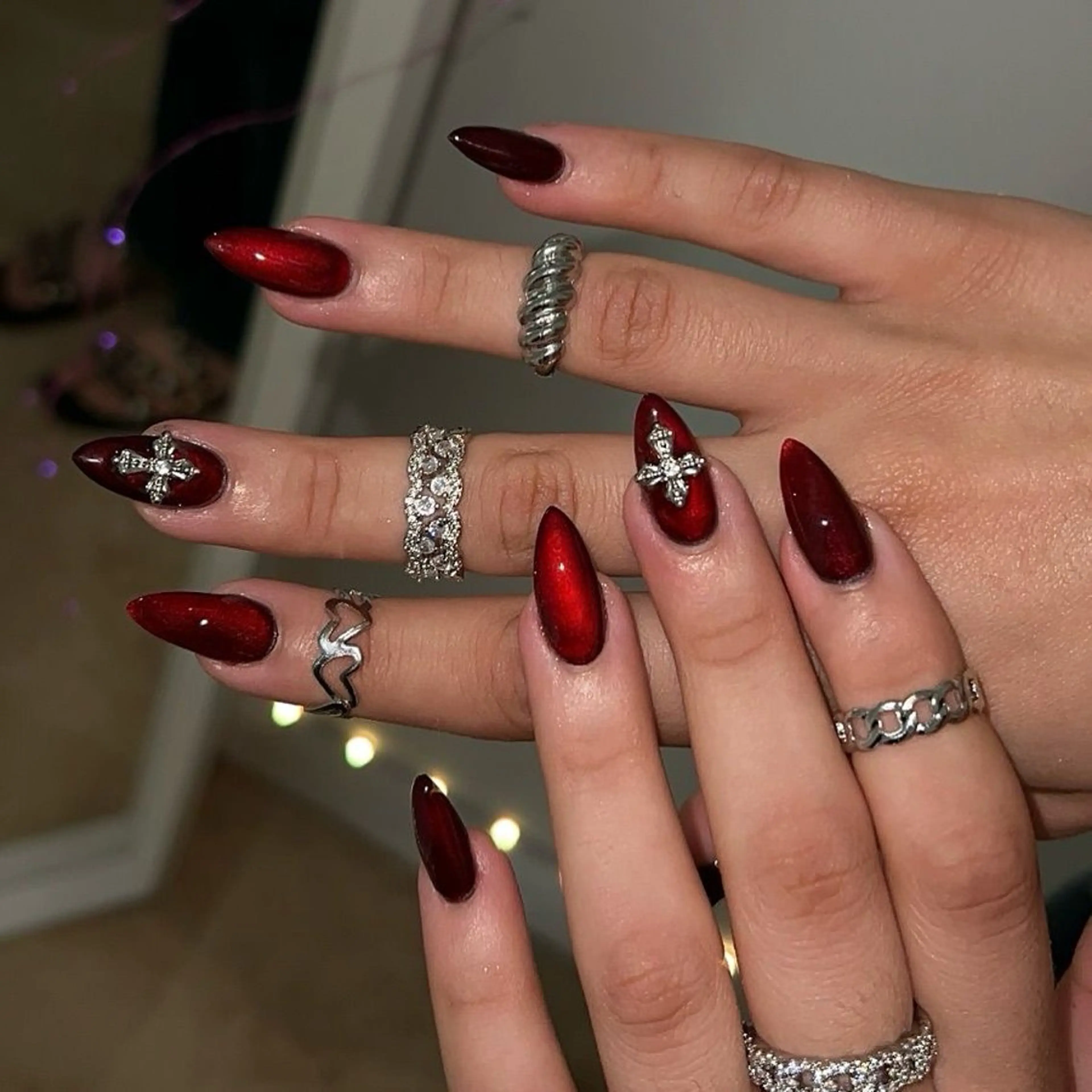 ネイル チークネイル クリアネイル ガーリー キラキラネイル 韓国ネイル ハンドネイル Ume Nail Studioのネイルデザイン