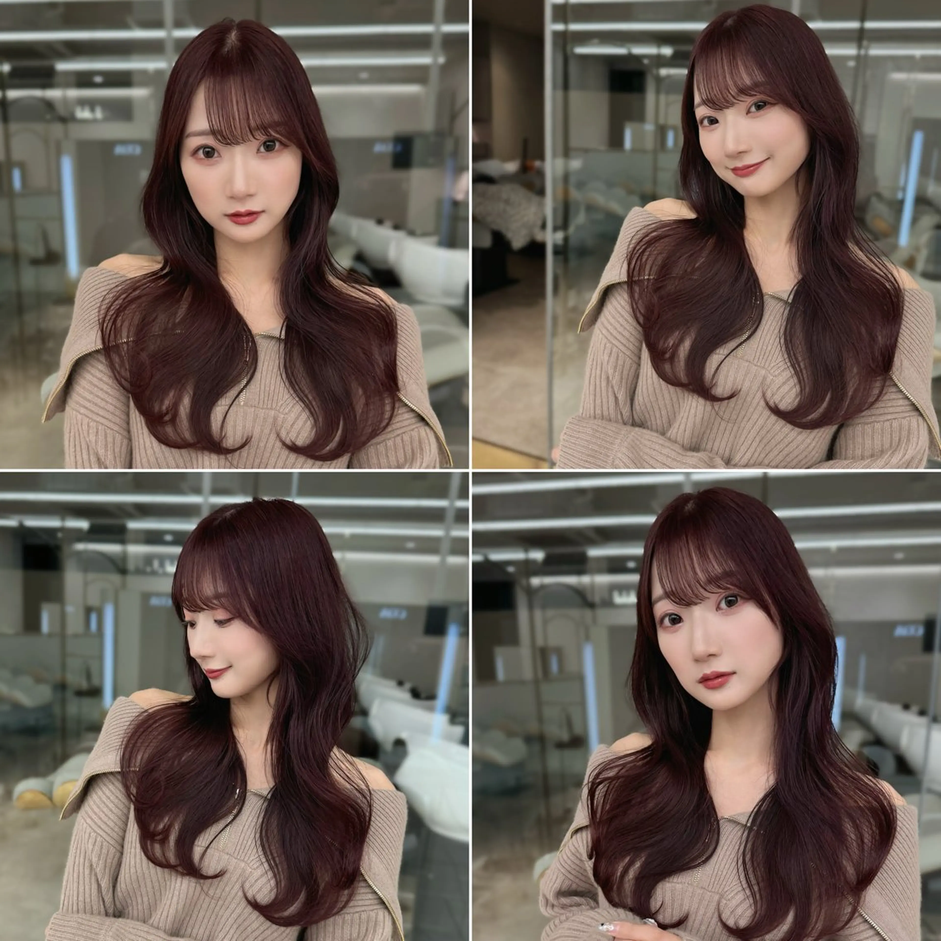 ロング カラー カット ヘアカラー トリートメント COA GINZA 空也/前髪/顔まわりのヘアスタイル