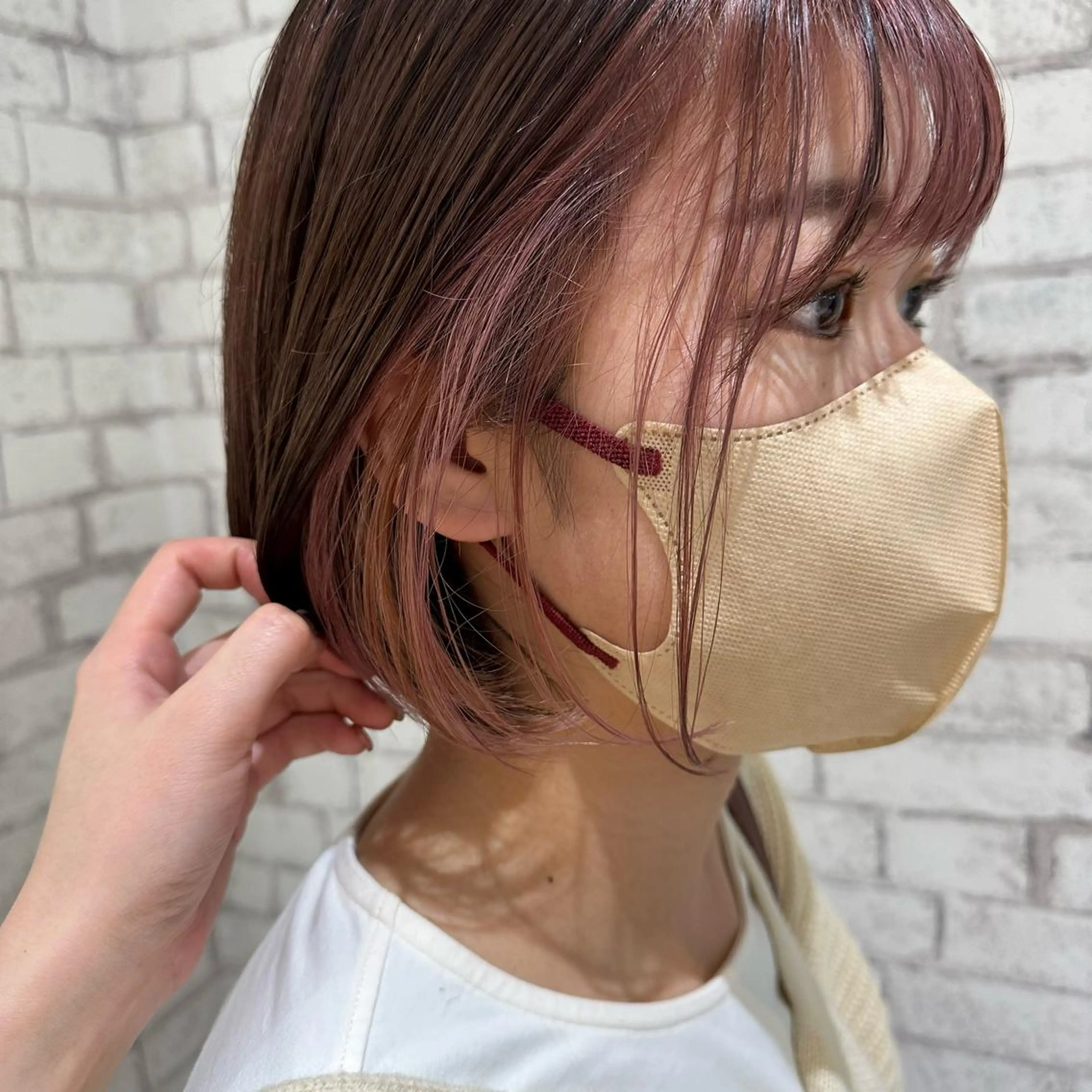 ショート カラー ミストバング ブリーチ デザインカラー  フェイスフレーミング ボブ ボブ/透明感カラー 増田さくらのヘアスタイル