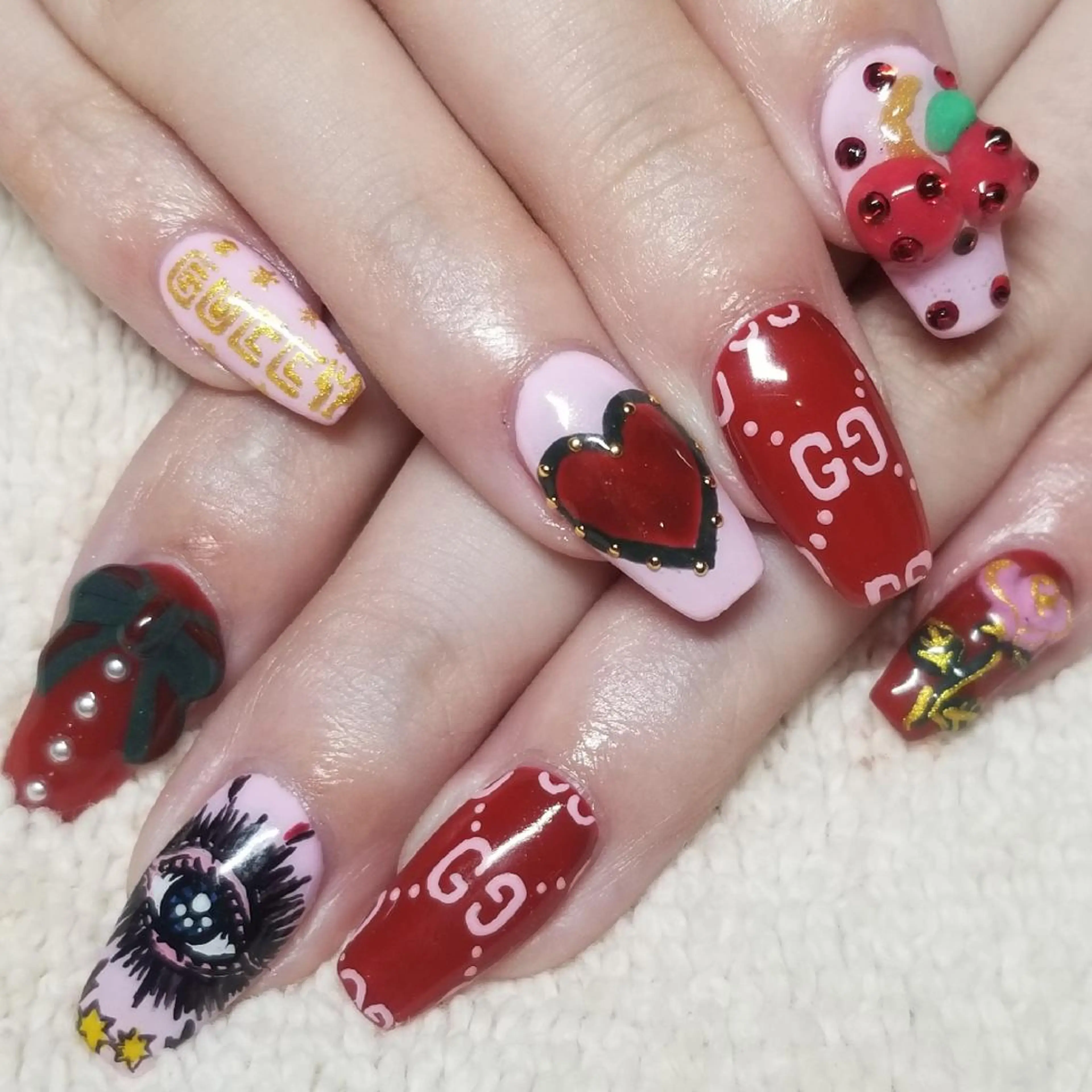 ネイル ボルドー パステルネイル ピンク ハンドネイル よしだ ひろきのネイルデザイン