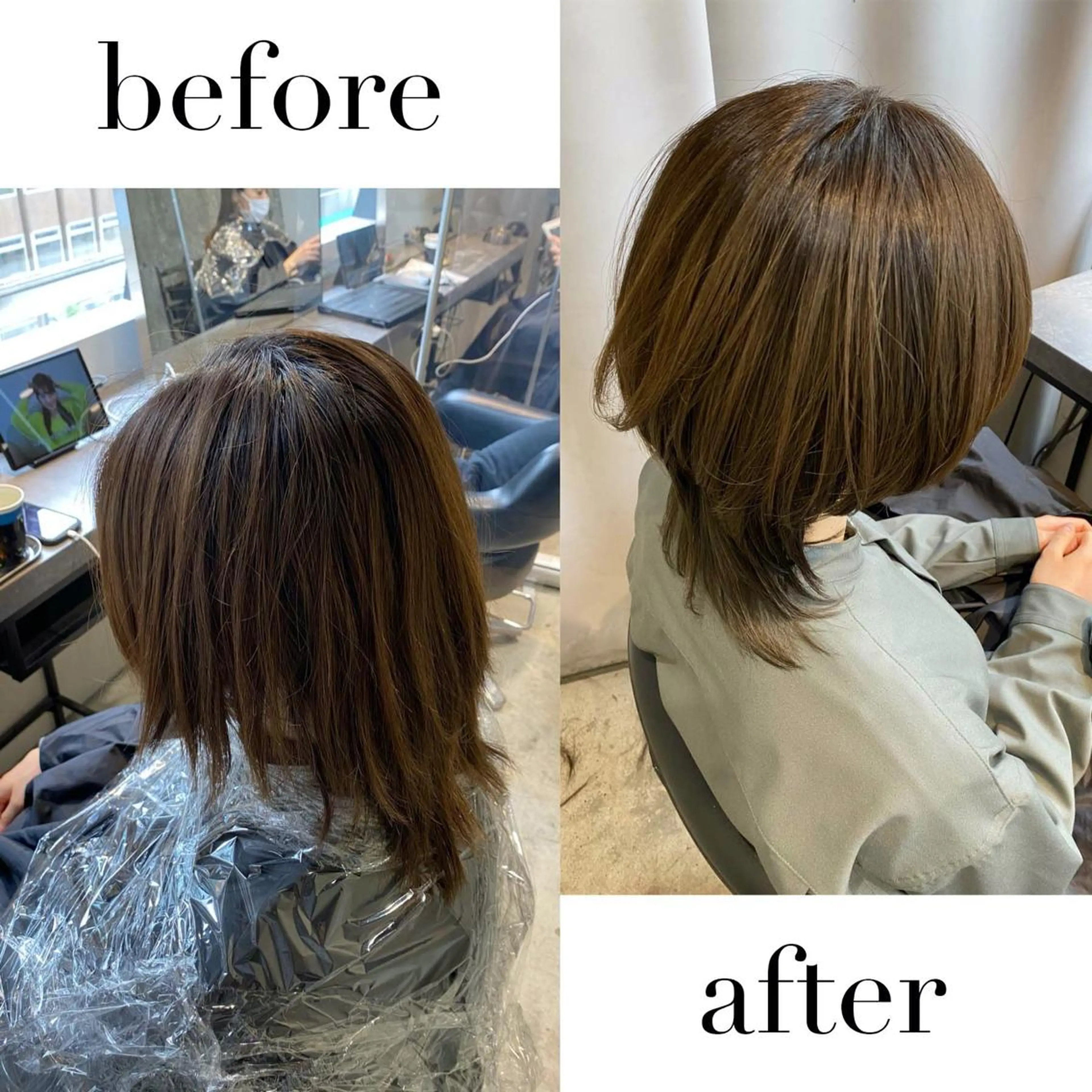ミディアム トリートメント ウルフカット カット ヘアカラー トリートメント 髪質改善🌈縮毛矯正 荻原　達矢のヘアスタイル