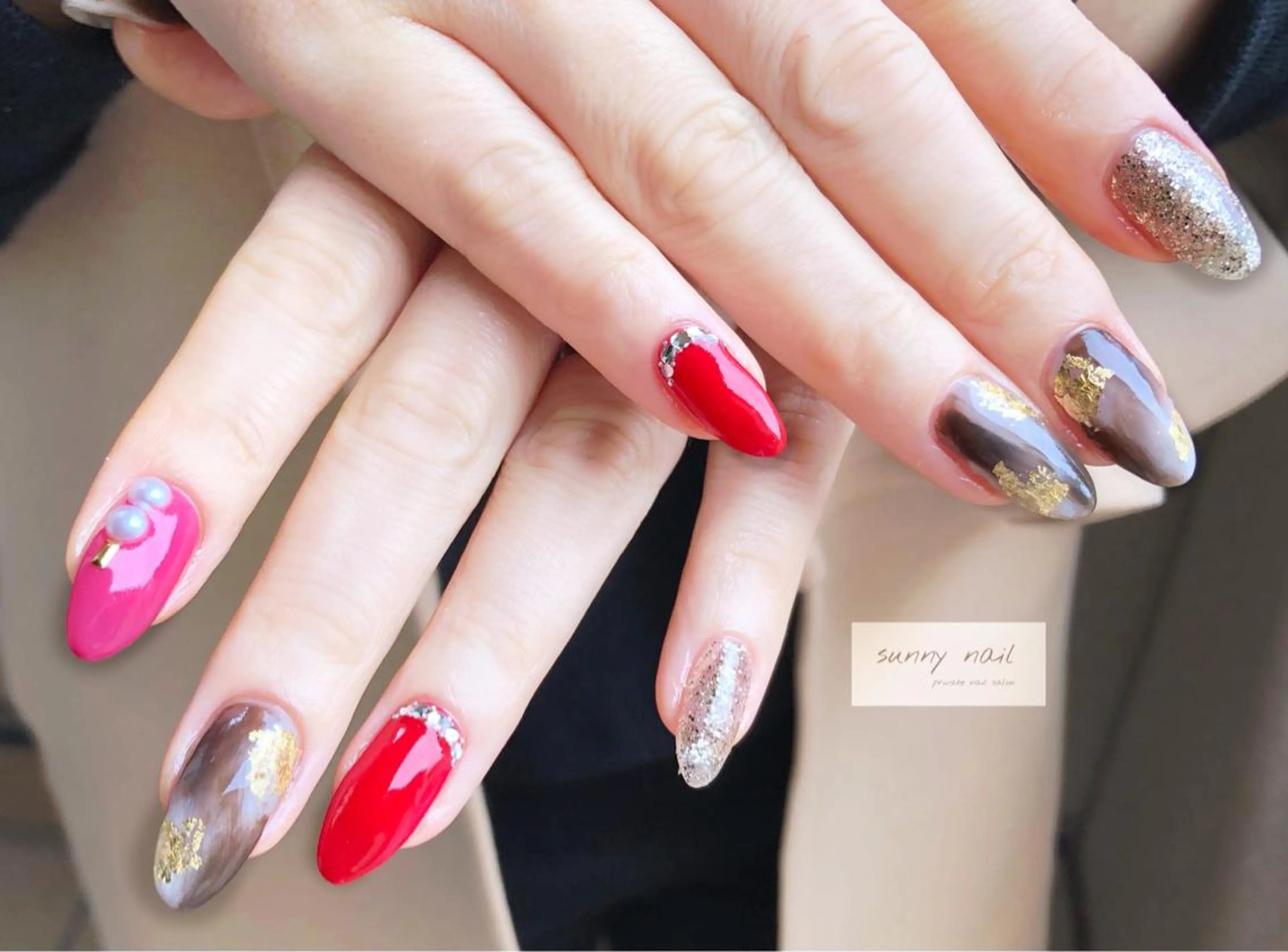 ネイル アートネイル ジェルネイル ニュアンスネイル パラジェル ピンク sunny nailのネイルデザイン