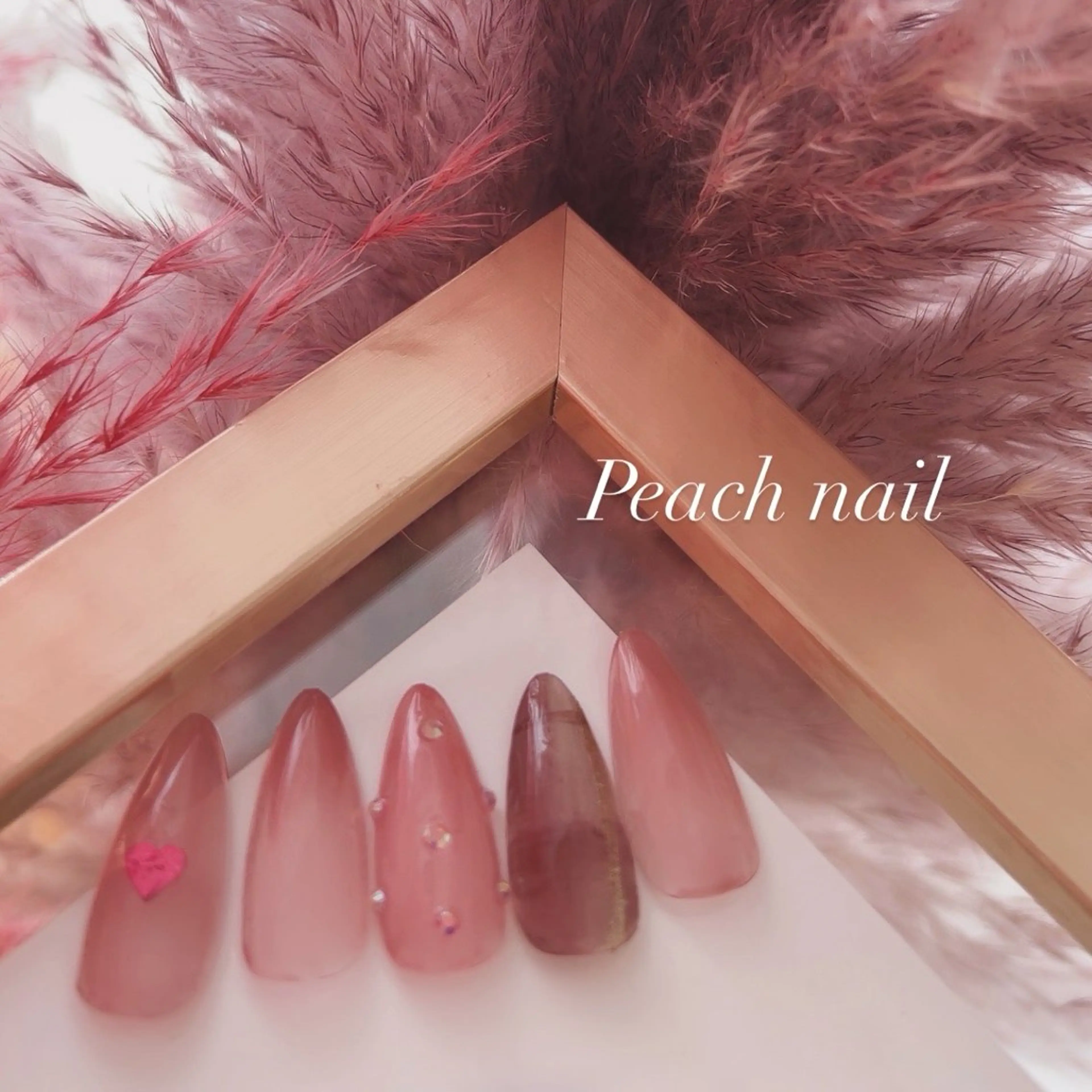 ネイル ガーリー Peach nail 🍑kaoriのネイルデザイン