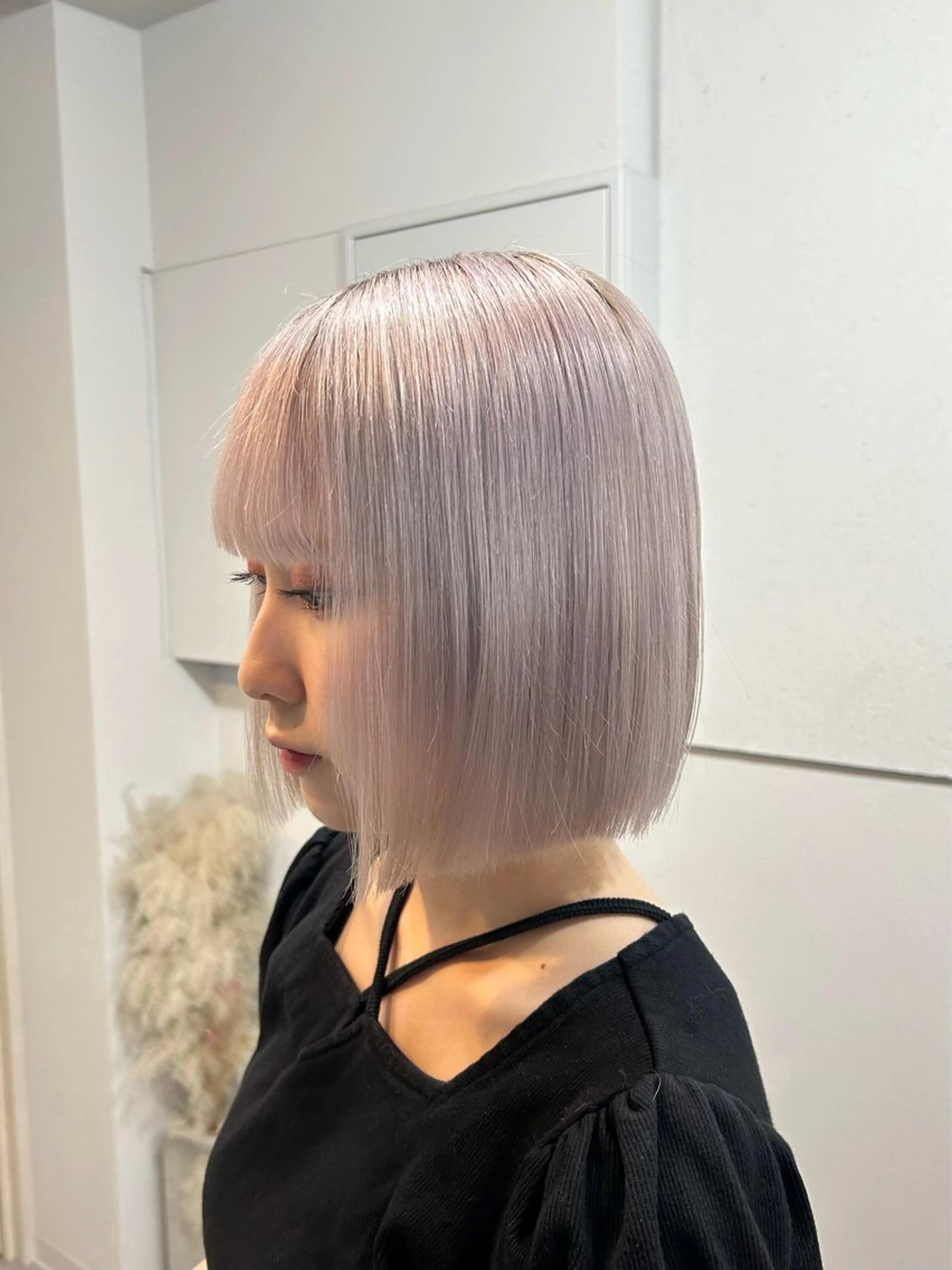 ミディアム カラー ボブ ヘアカラー エクステ Cielro【 シェイロ 】所属・Cielro/ダブル カラー/西田咲希のヘアスタイル