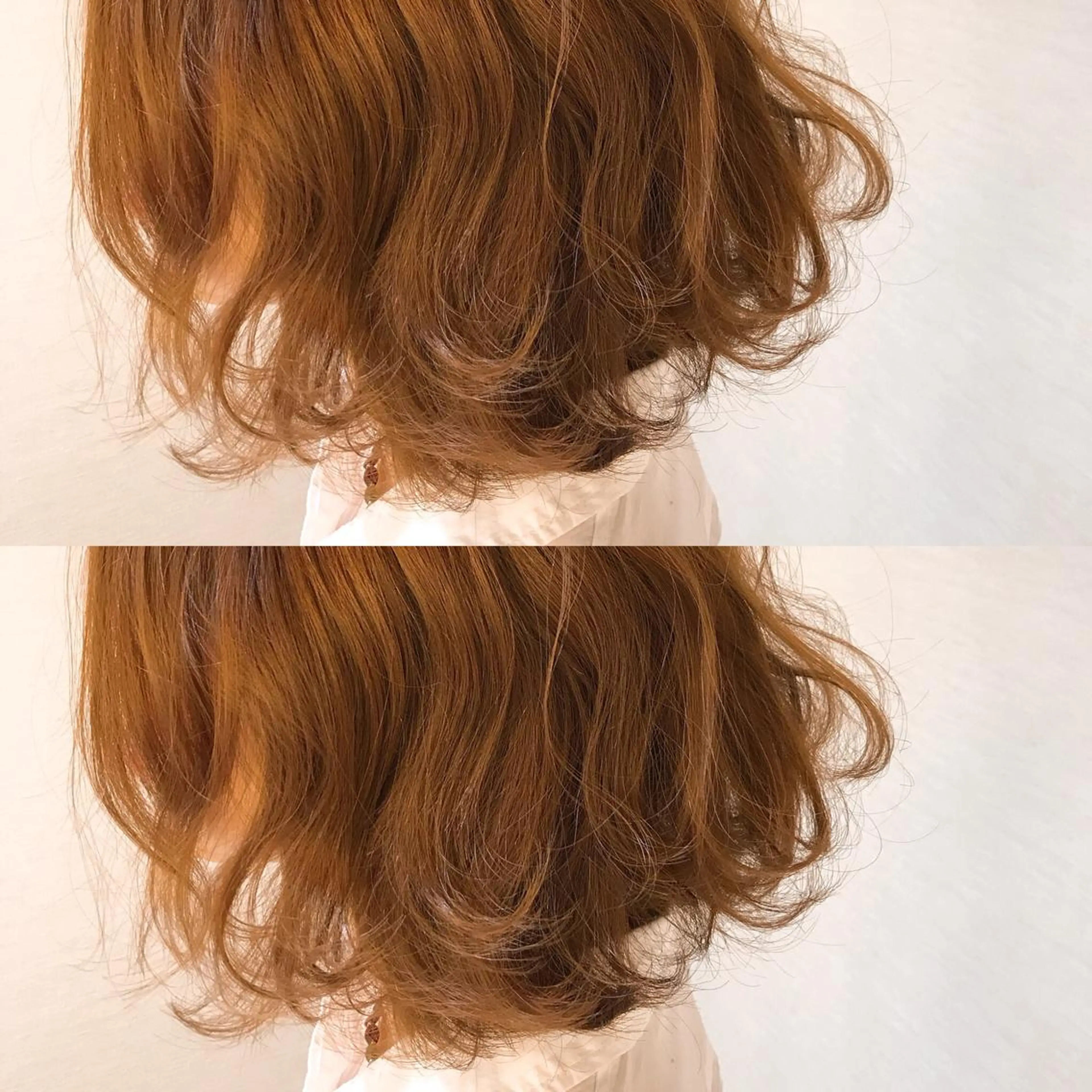 ミディアム カラー ベージュカラー 韓国レイヤーカット/ ダブルカラーのヘアスタイル