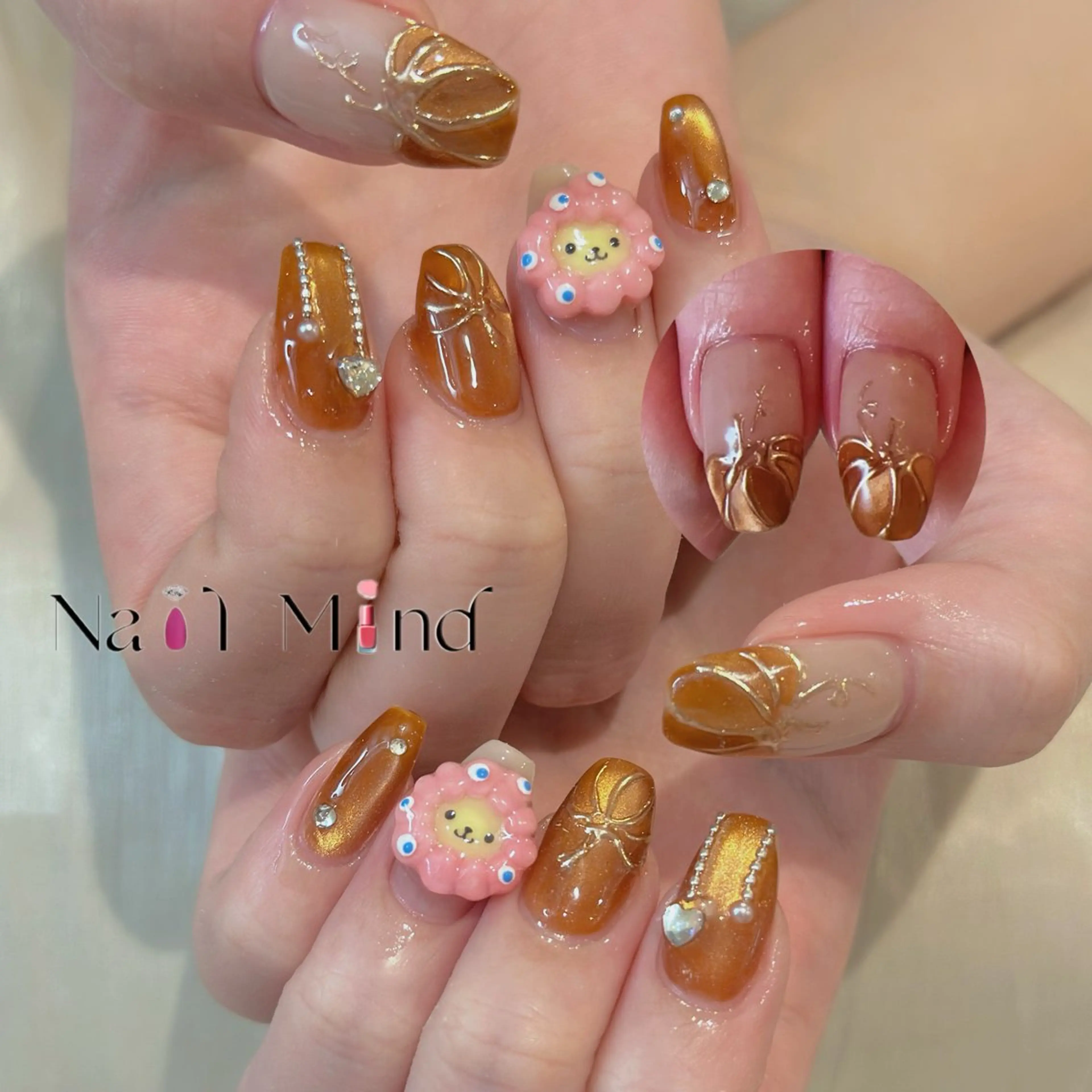 ネイル アートネイル ジェルネイル ハロウィン ハート マグネットネイル ハンドネイル Nail Mind (NaONail）のネイルデザイン