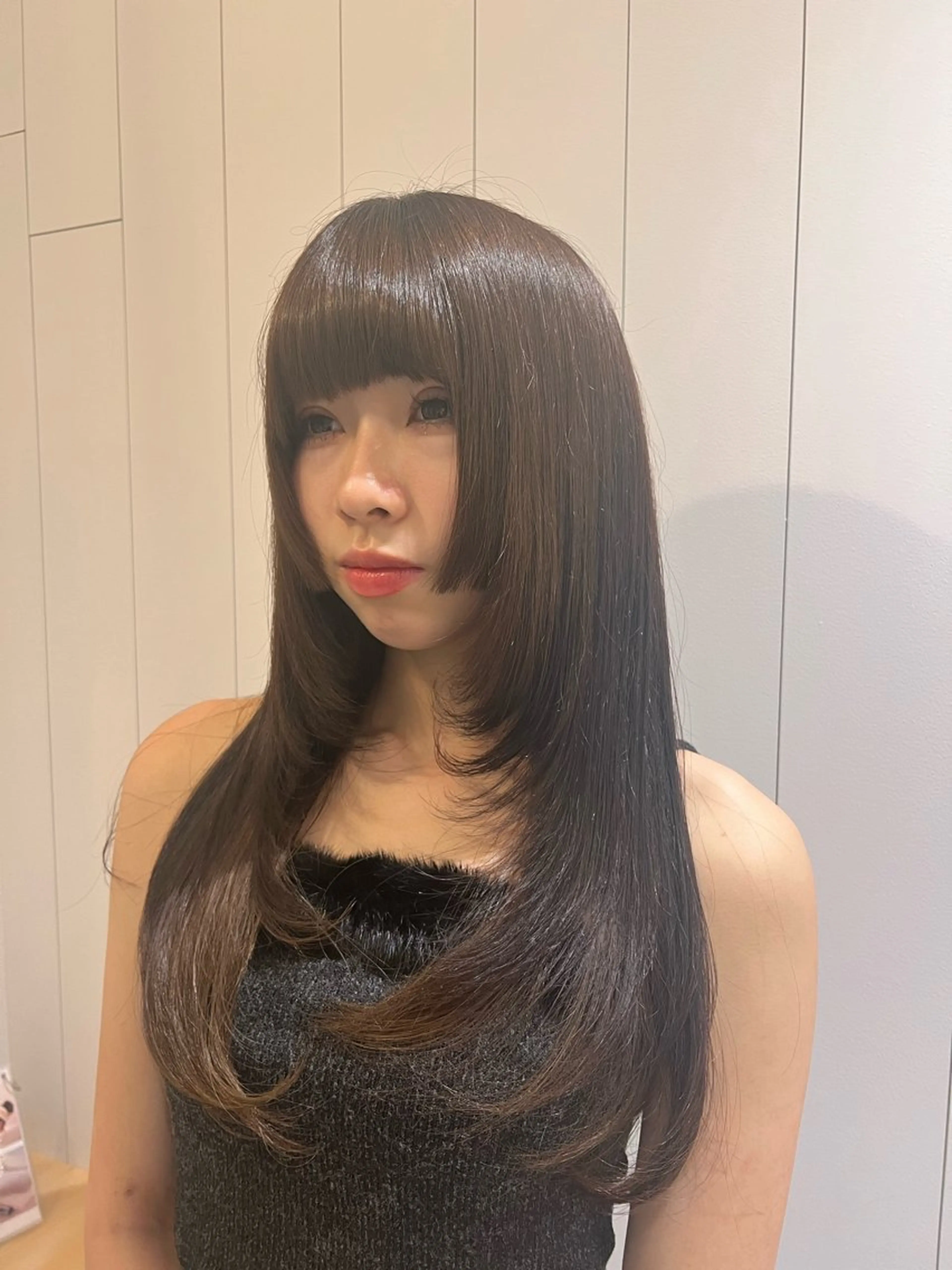 ロング ハイレイヤー 姫カット レイヤーカット カット サラツヤ美髪矯正✨️ 平木亜美‪のヘアスタイル