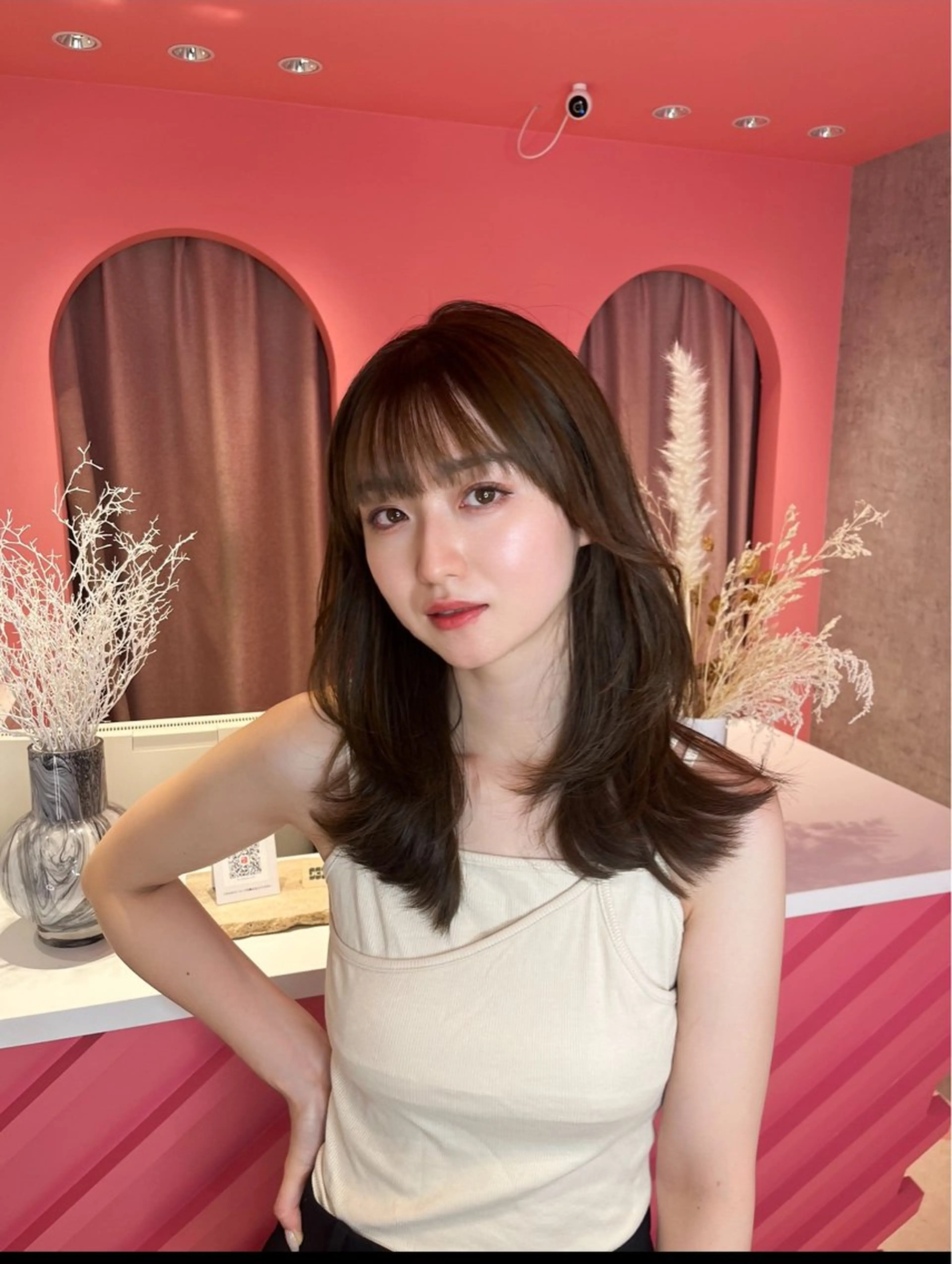 ロング カラー 山崎/ボブ縮毛矯正 レイヤー髪質改善のヘアスタイル