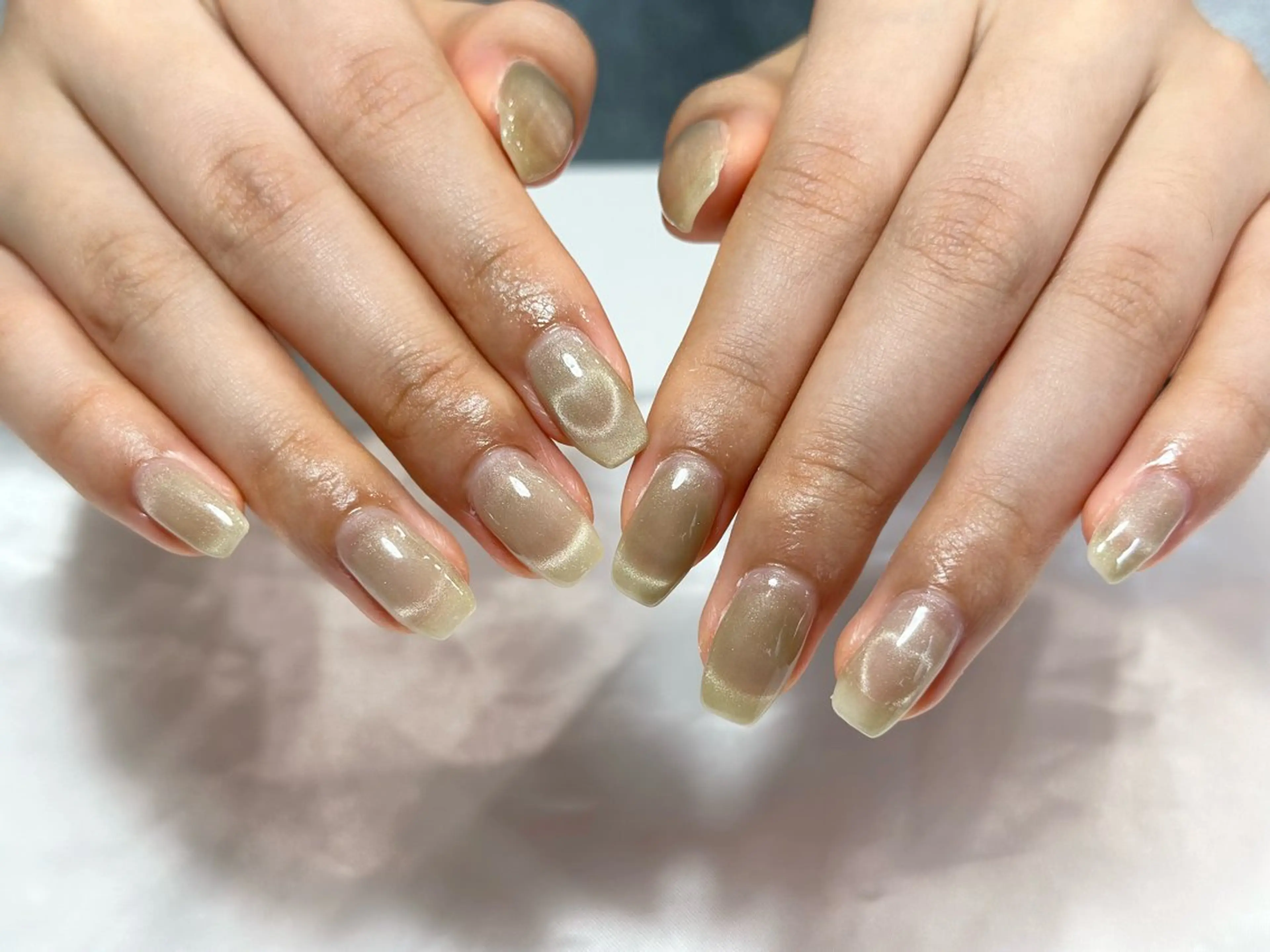 ネイル マグネットネイル マグネットワンカラー ワンカラーネイル 【パラジェル・フィルイン】Nailsalon Merci東中野所属・Merci shigaのネイルデザイン