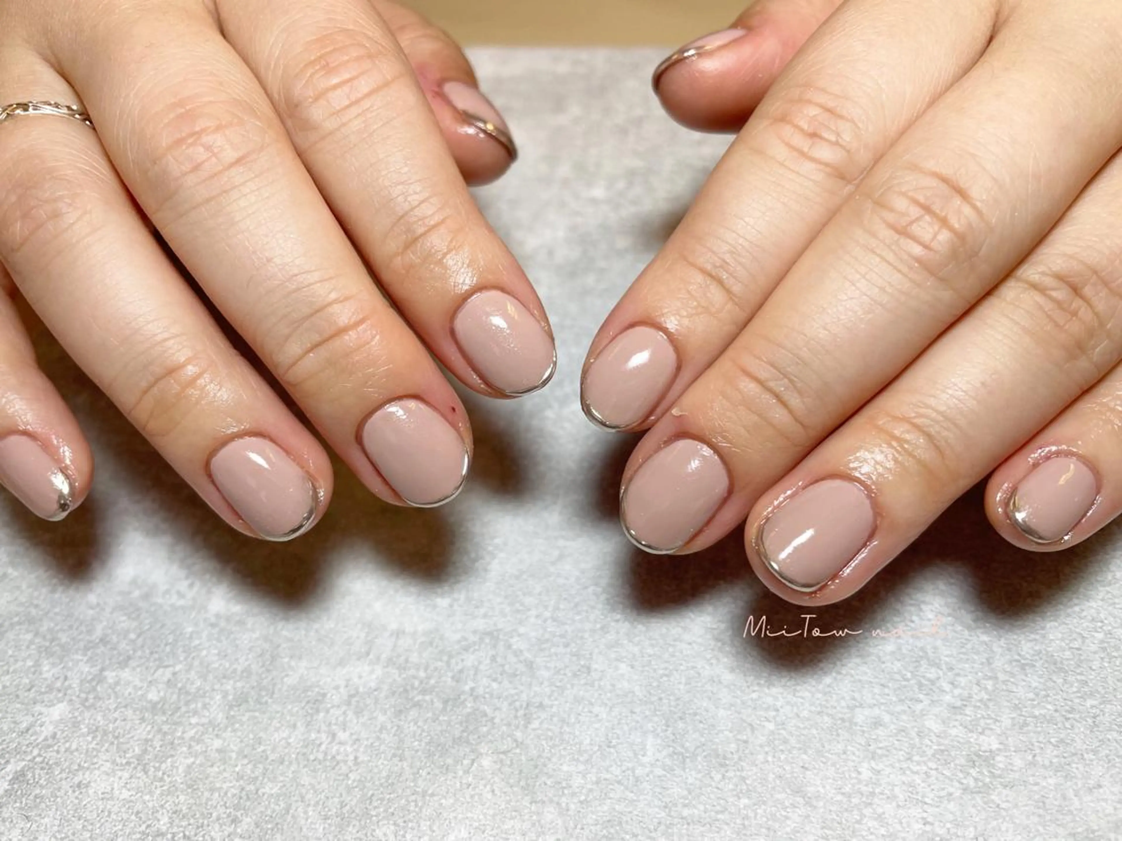 ネイル フレンチネイル ミラーネイル MiiTow nailのネイルデザイン