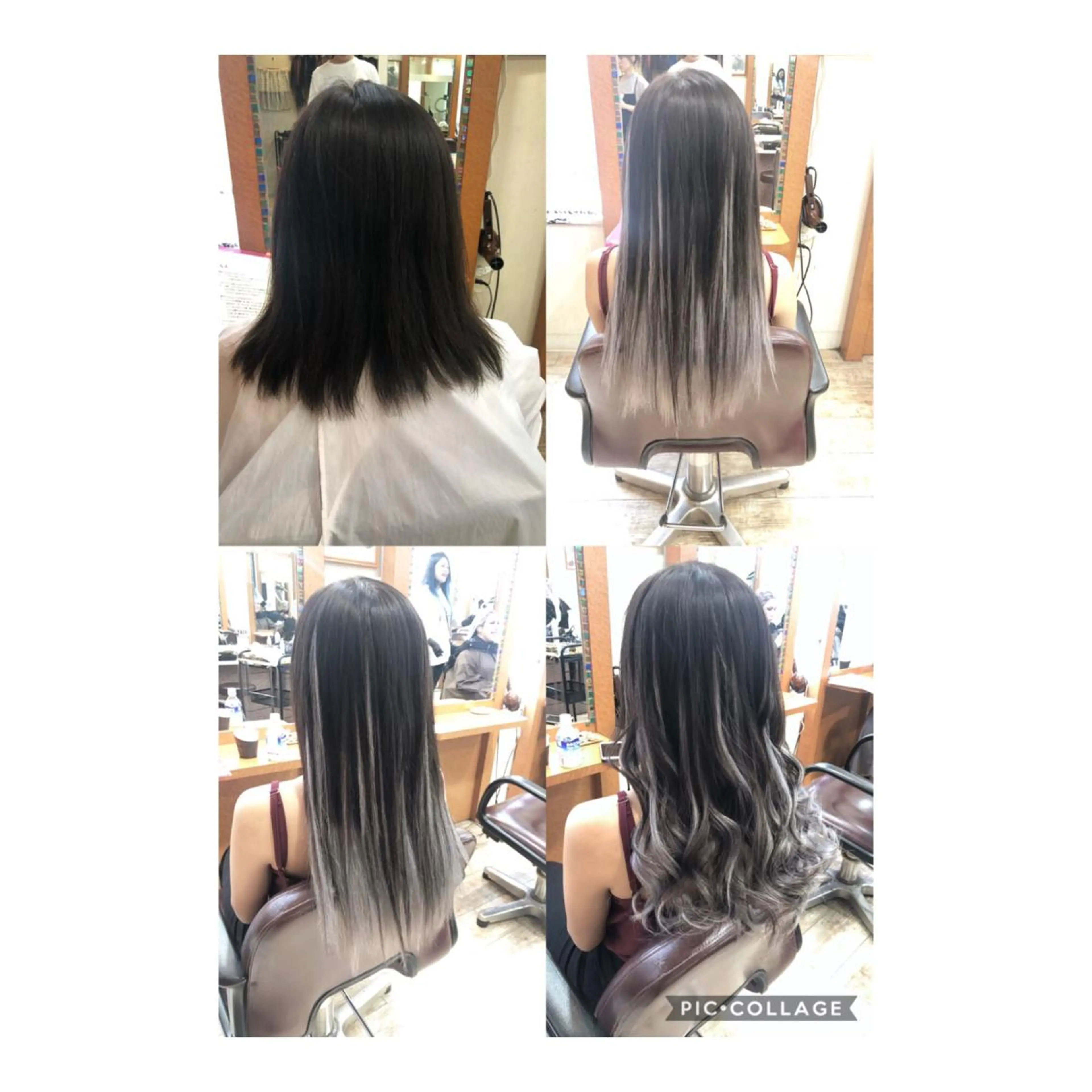 セミロング カラー 編み込みエクステ シールエクステ アッシュ バレイヤージュ エクステ TRUNS髪質改善所属・100%髪質改善特化 TRUNSのヘアスタイル