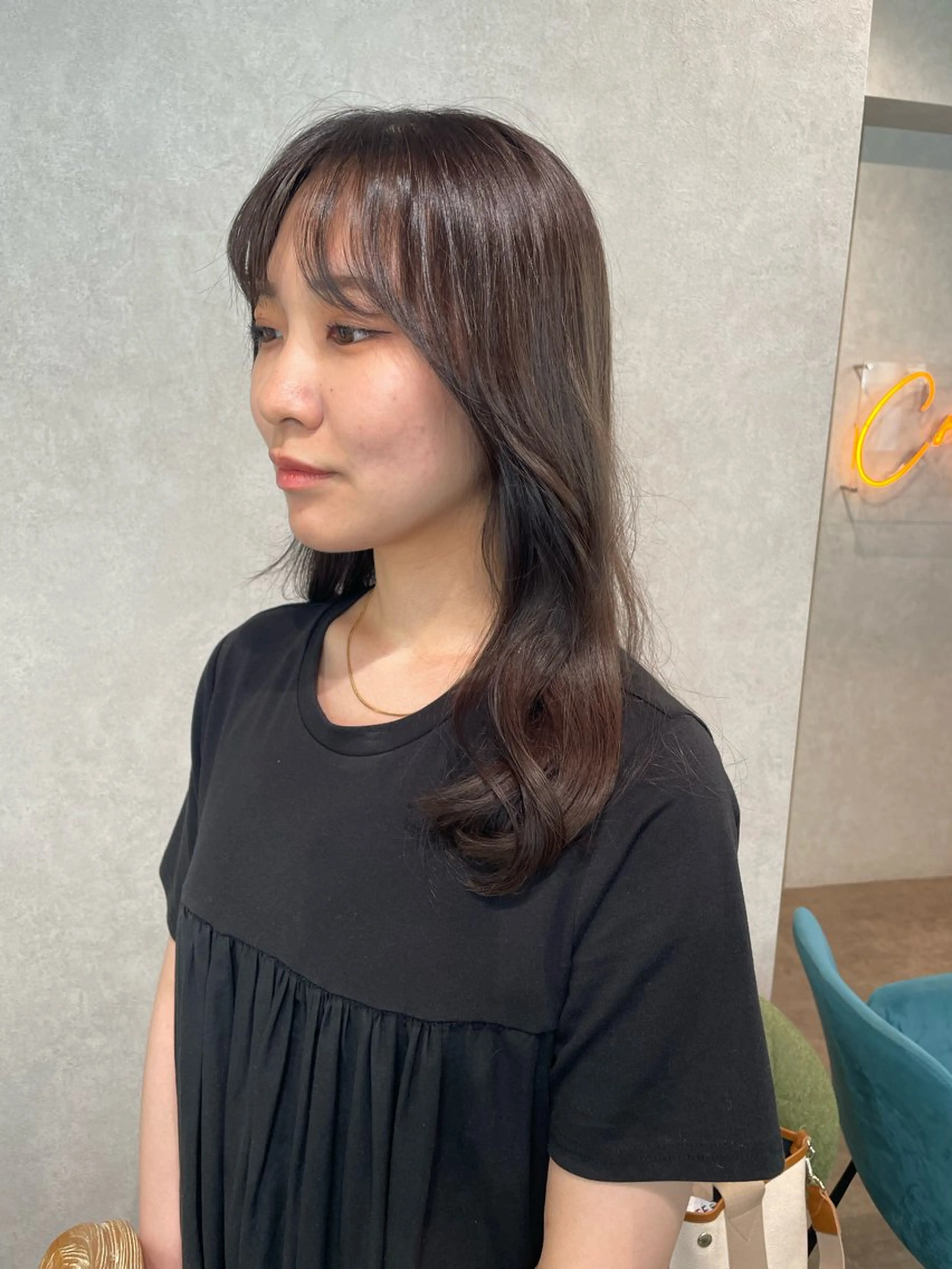 セミロング カラー 透明感カラー トリートメント ヘアカラー ナチュラル透明感🌱 小山美樹子のヘアスタイル