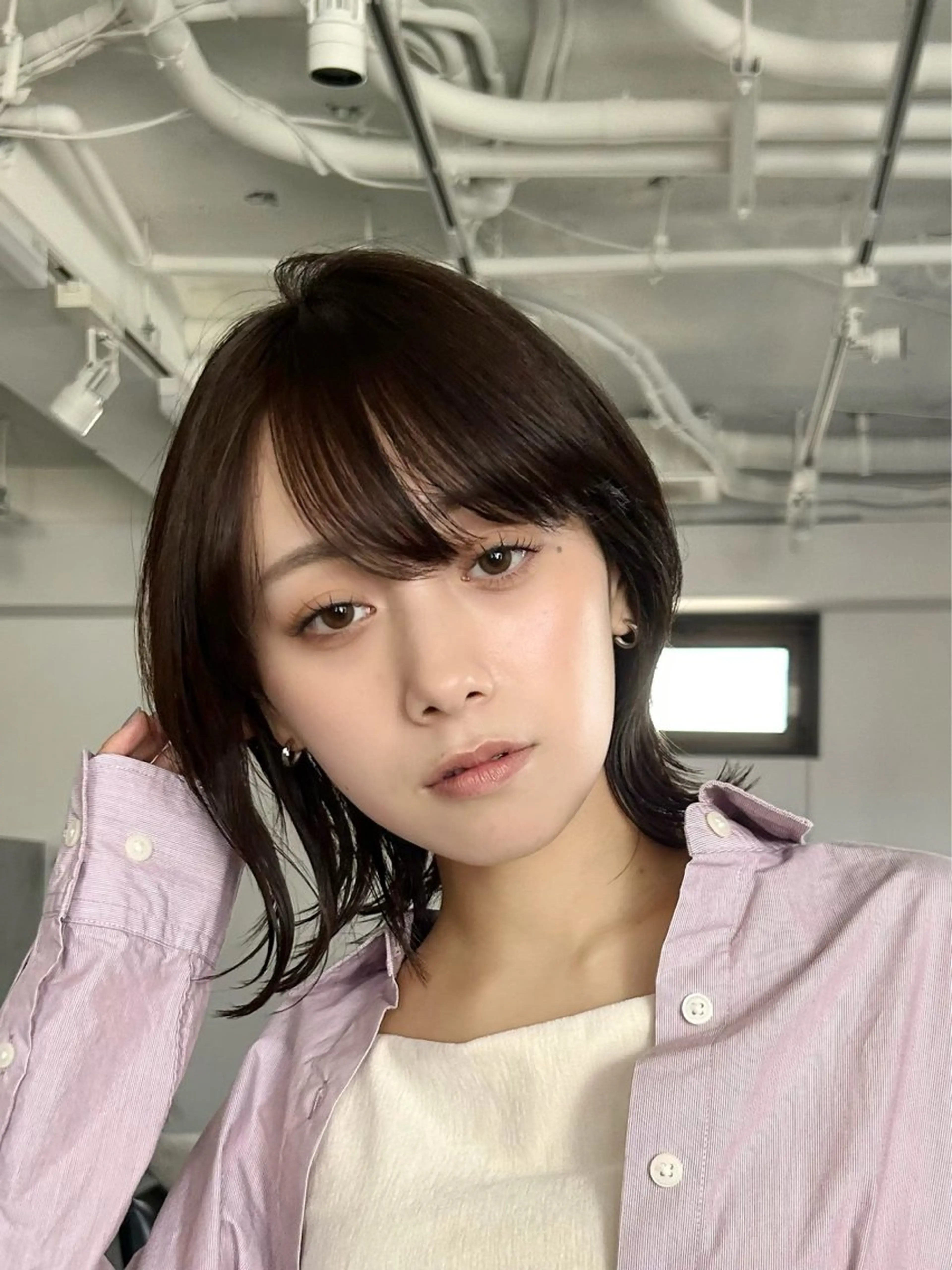 ミディアム カラー ボブ くびれヘア カット トリートメント 結べるくびれボブ/透 明感カラーtaigaのヘアスタイル