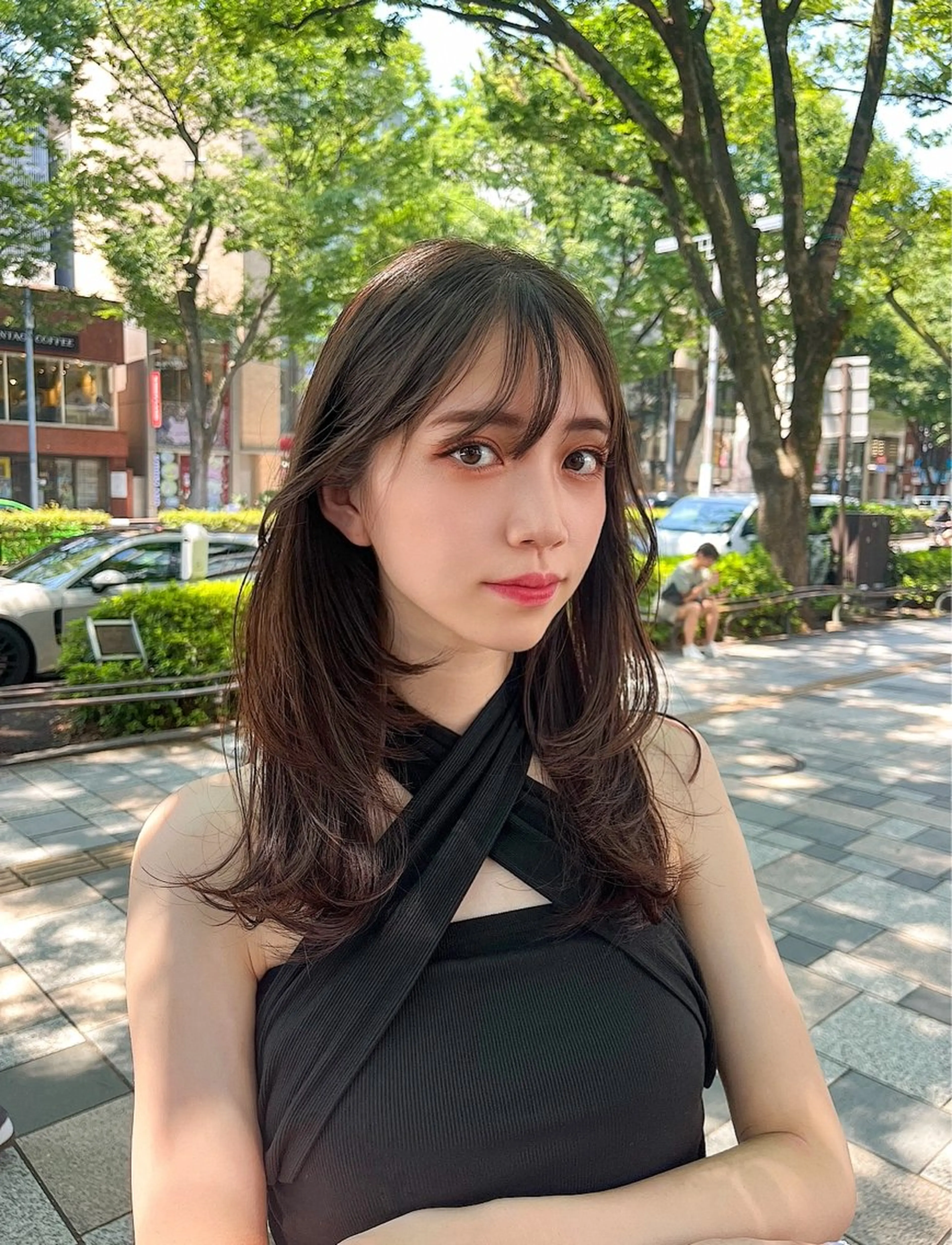 セミロング カラー カット ヘアカラー トリートメント ヘッドスパ 山崎/ボブ縮毛矯正 レイヤー髪質改善のヘアスタイル