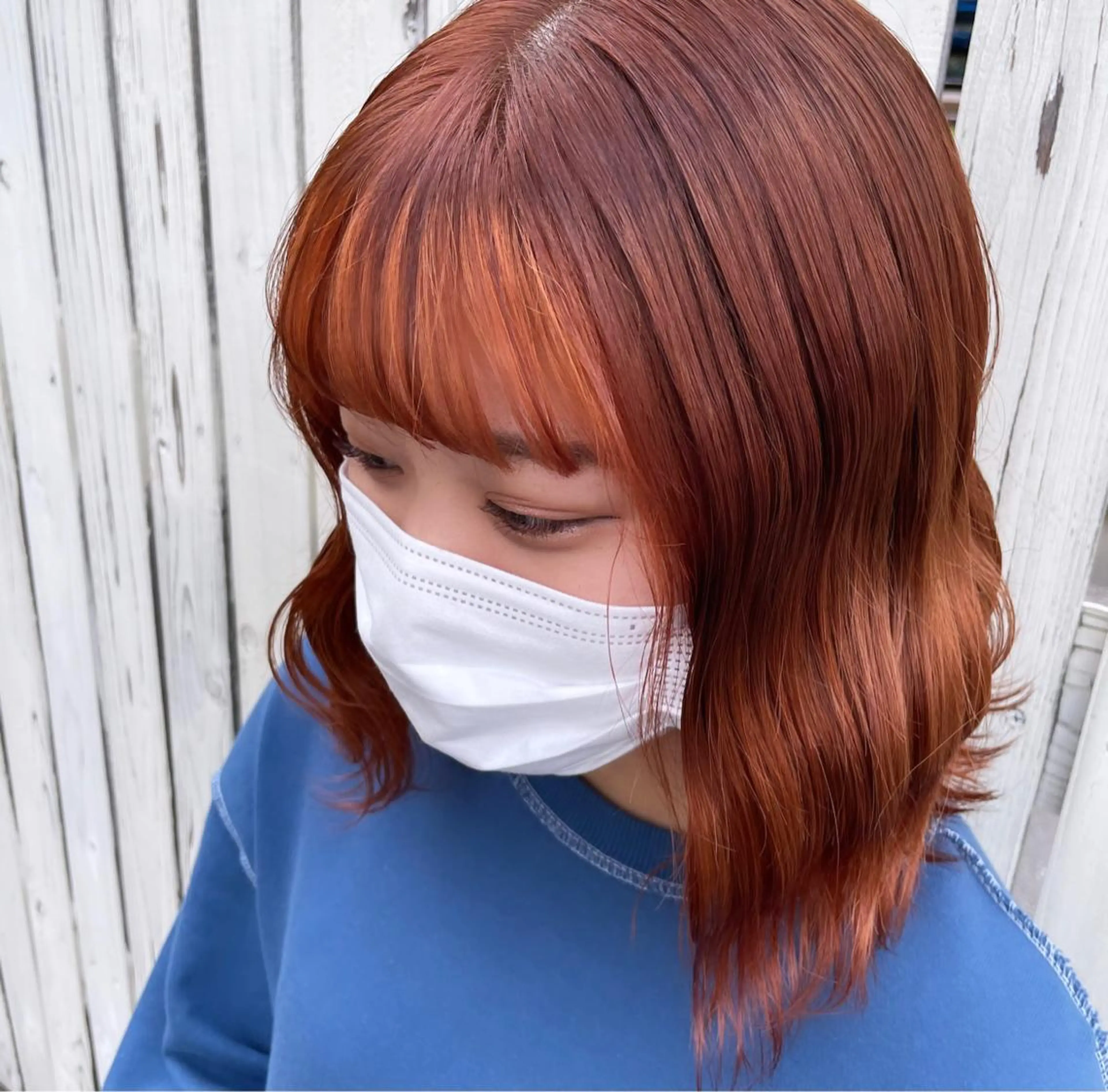 ミディアム ミストバング ヘアカラー 近藤 楓花のヘアスタイル
