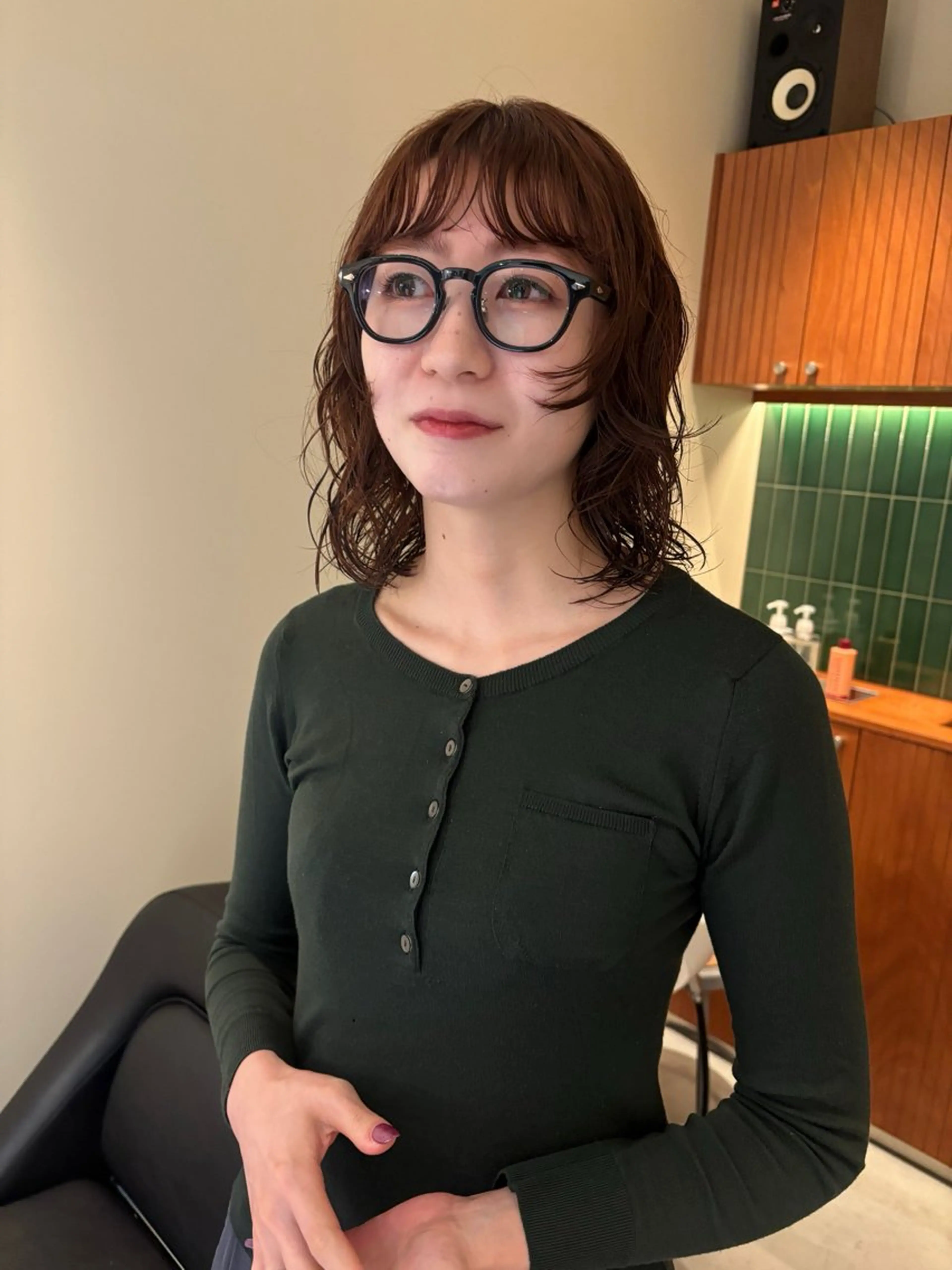 ミディアム カラー パーマ satsuki 暖色・ブラウンカラーのヘアスタイル