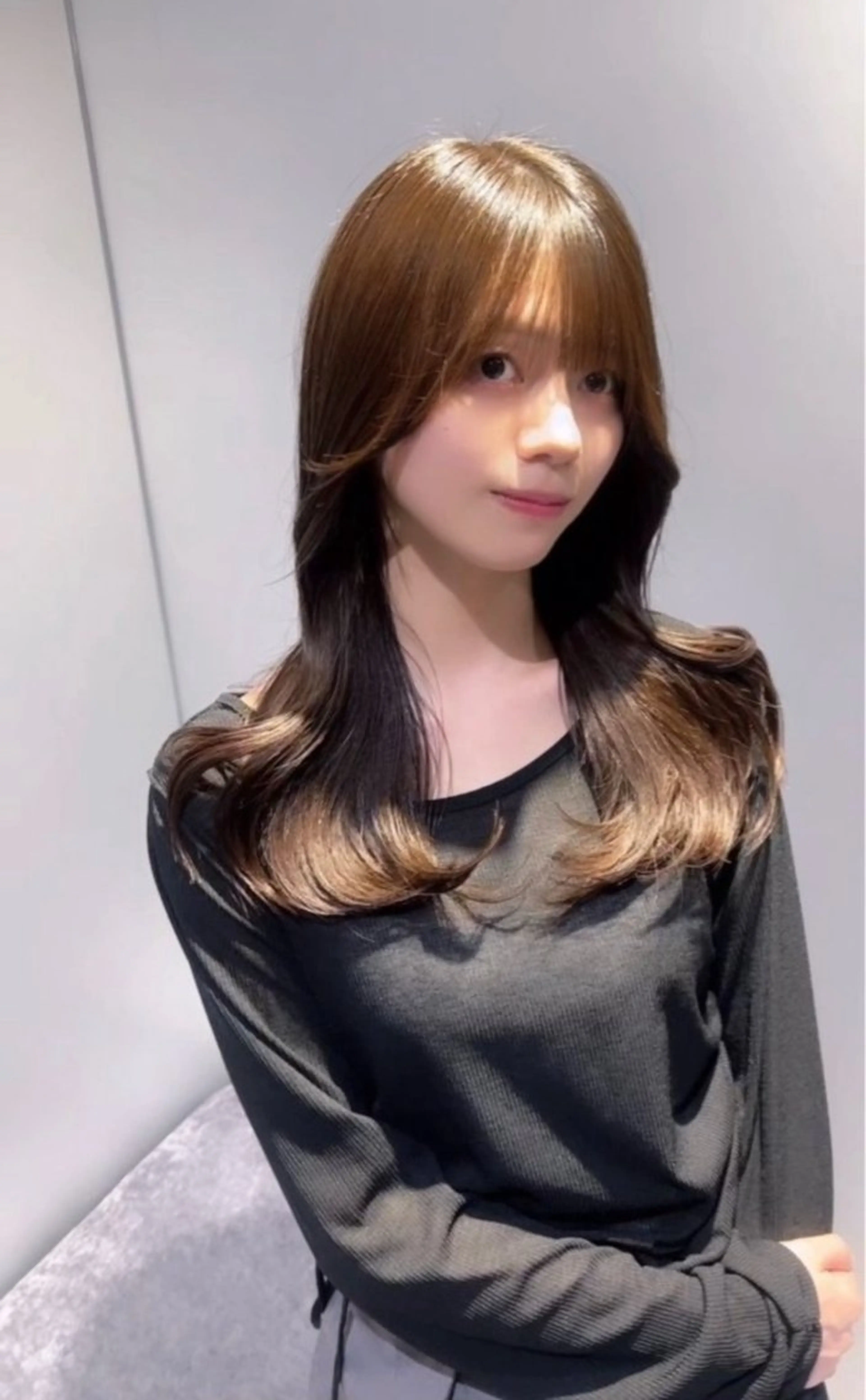 セミロング カット ヘアカラー トリートメント 髪質改善/エクステ/ レイヤーカットゆうまのヘアスタイル