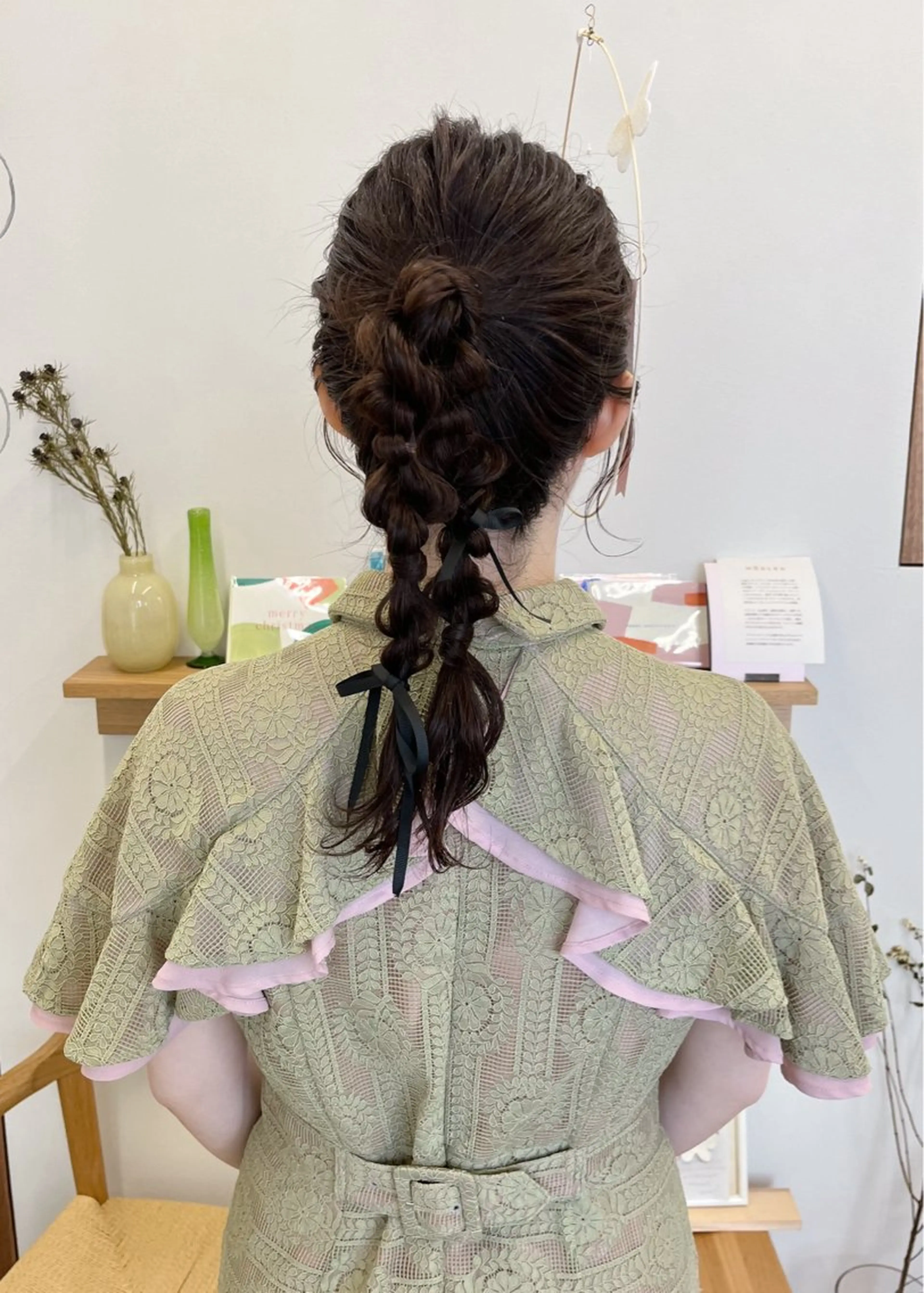 セミロング ヘアアレンジ ポニーテール ヘアセット 西山 紗耶香🪽 透明感カラー/ボブのヘアスタイル