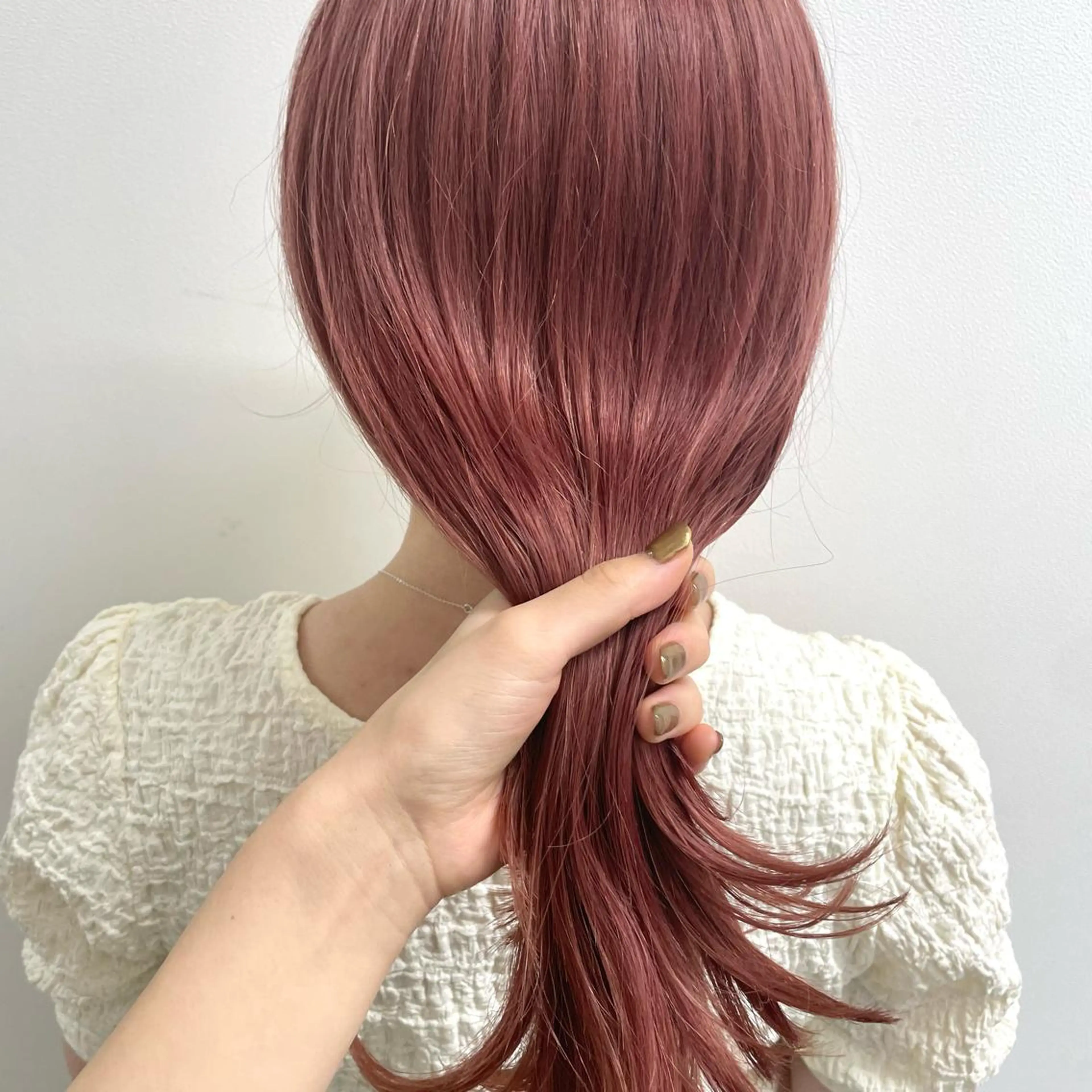 セミロング カラー ブリーチ ピンクカラー トリートメント レイヤー/ハイトーン 🫧‪Erikaのヘアスタイル