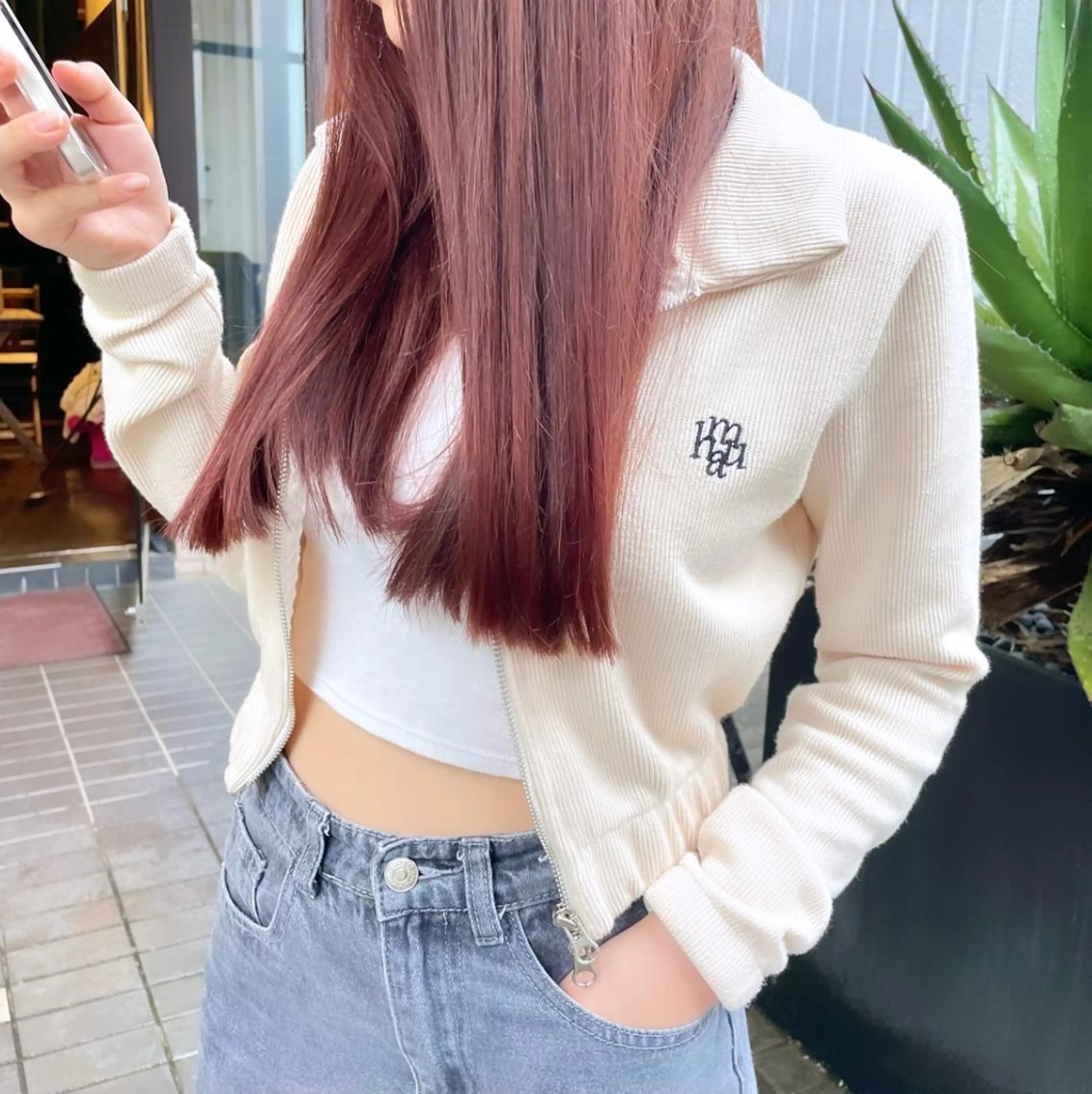 ロング カラー ピンクカラー トリートメント TIECHEL所属・韓国ナチュラル・ ベージュ/落合夏希のヘアスタイル