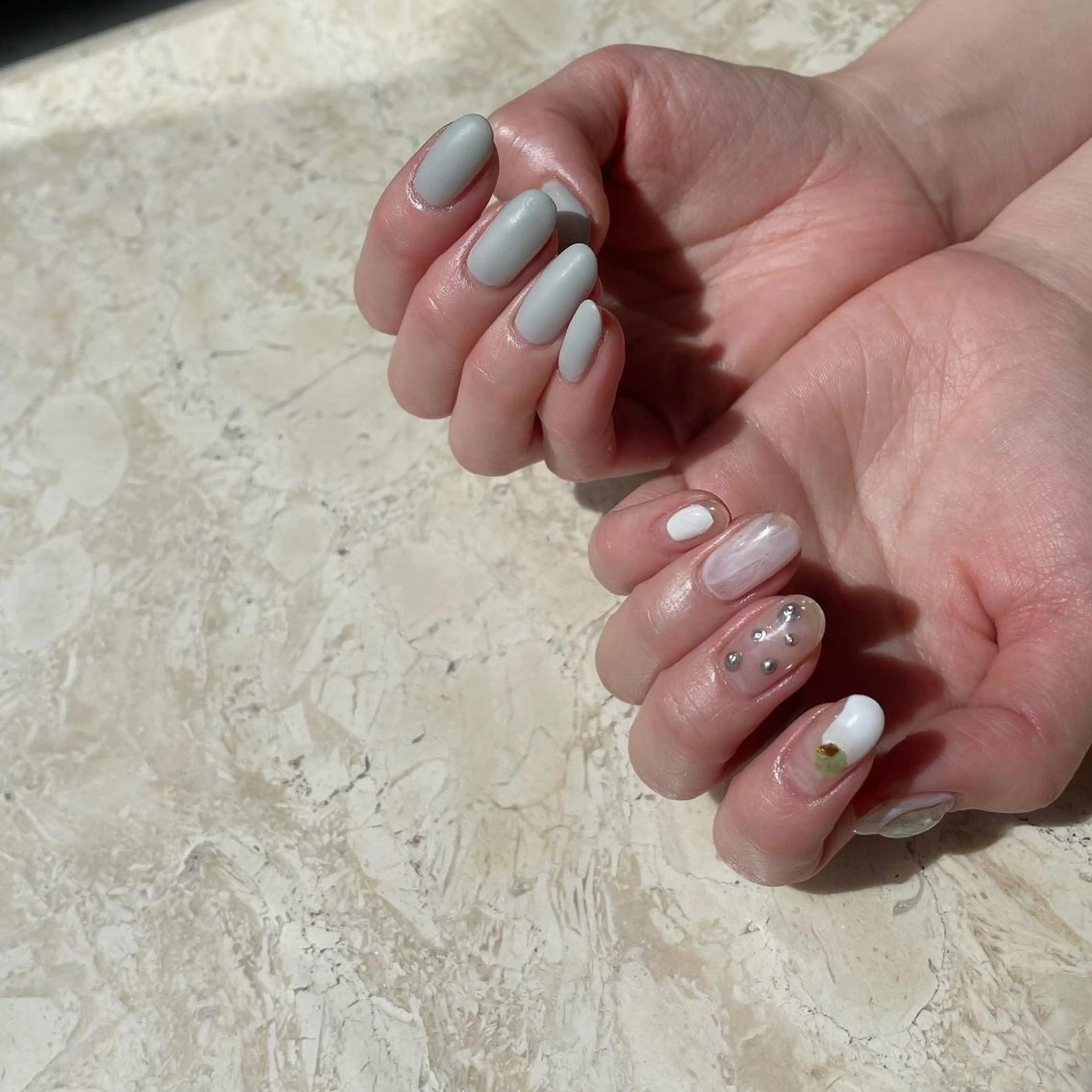 ネイル アートネイル ジェルネイル 韓国ネイル 持ち込み パラジェル ハンドネイル フットネイル nail salon mieux(ミュー)のネイルデザイン