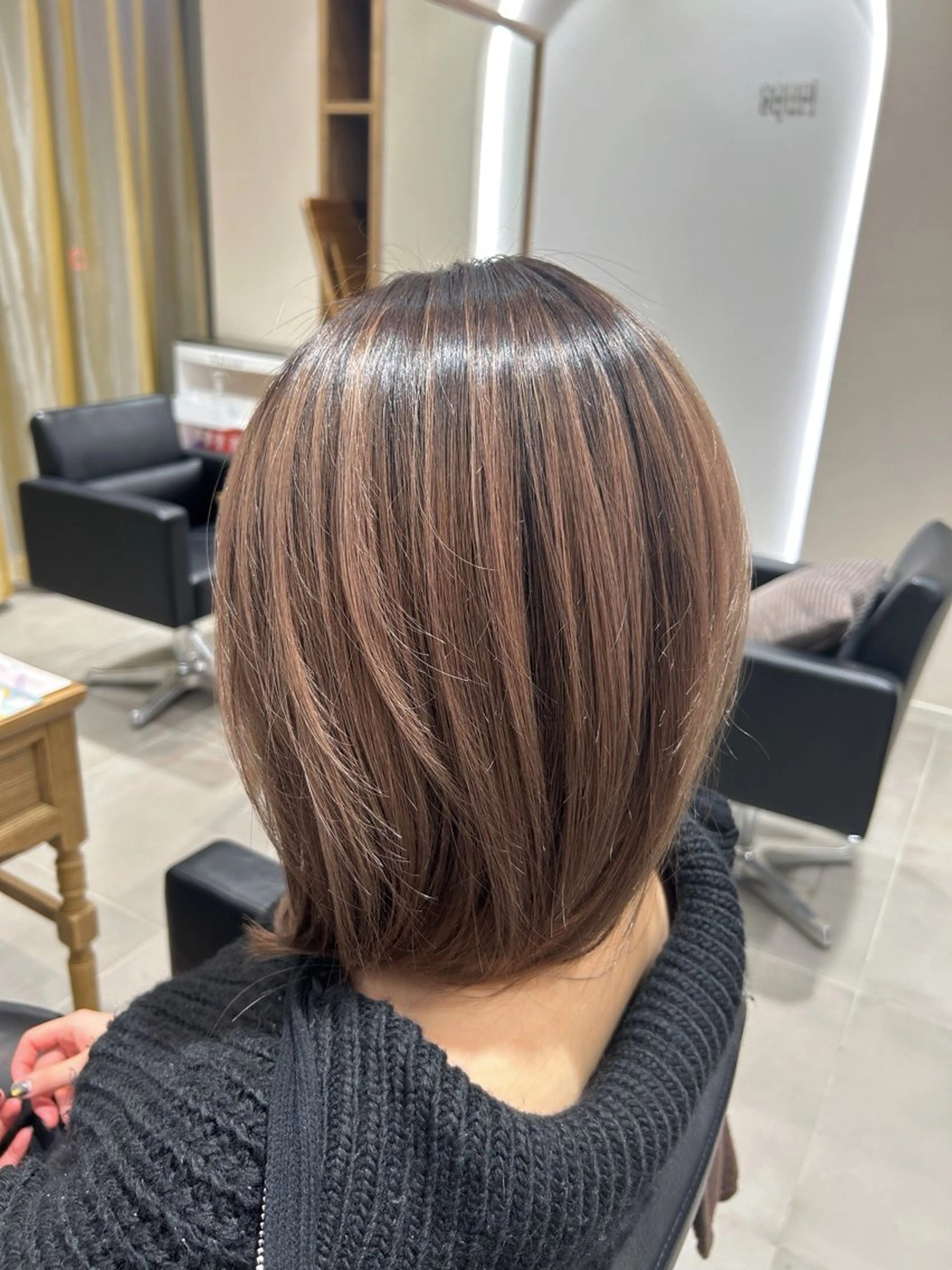 ミディアム ピンクブラウン ハイライト おおがくみゆ🦙🍊 ‪‪⭐️池袋のヘアスタイル