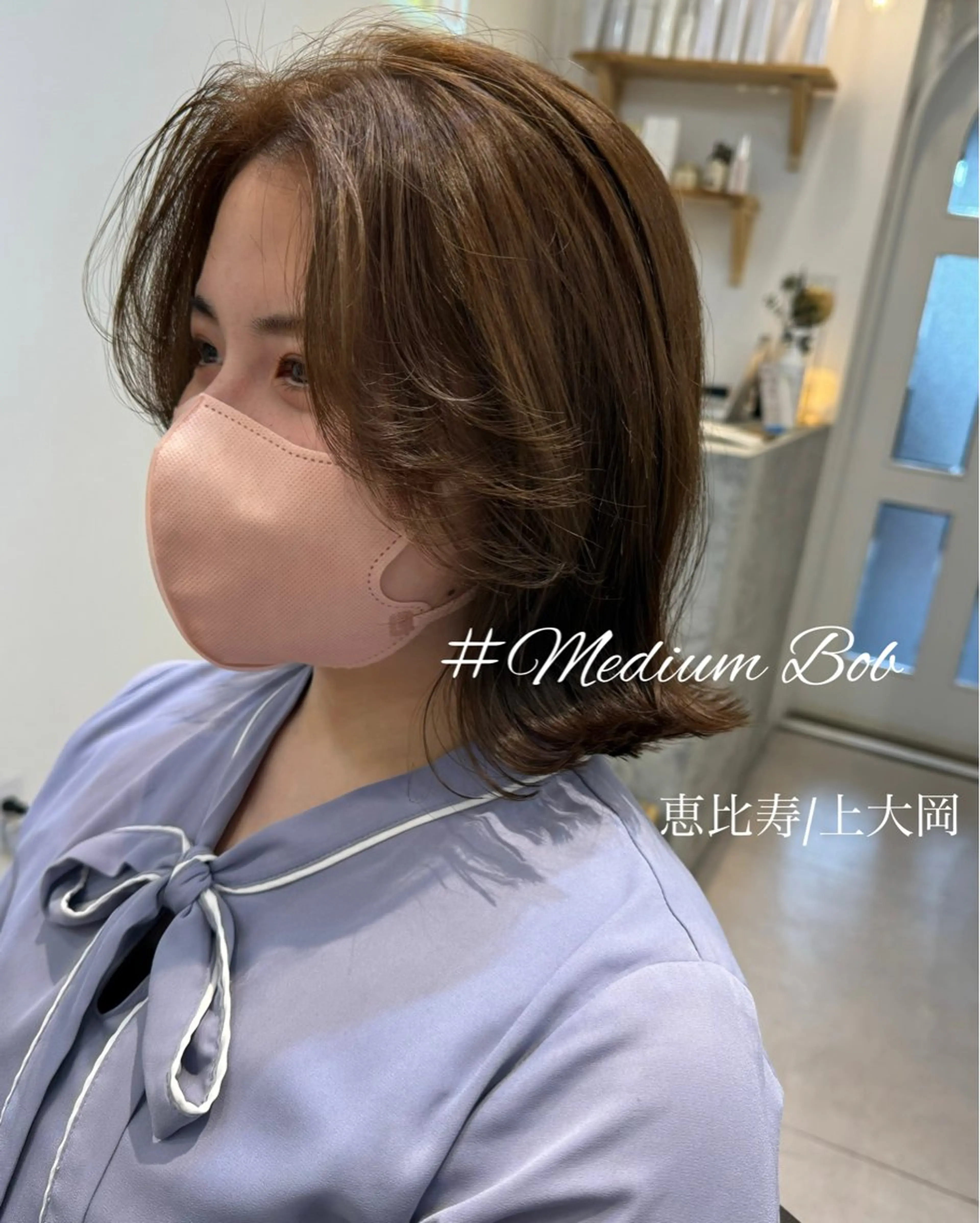 ミディアム カラー 切りっぱなしボブ ベージュカラー ブリーチ ブリーチなしカラー ボブ カット ヘアカラー トリートメント Dxxxx III所属・オシャレ女性目線の 大人メンズ❁⃘*.ﾟのヘアスタイル