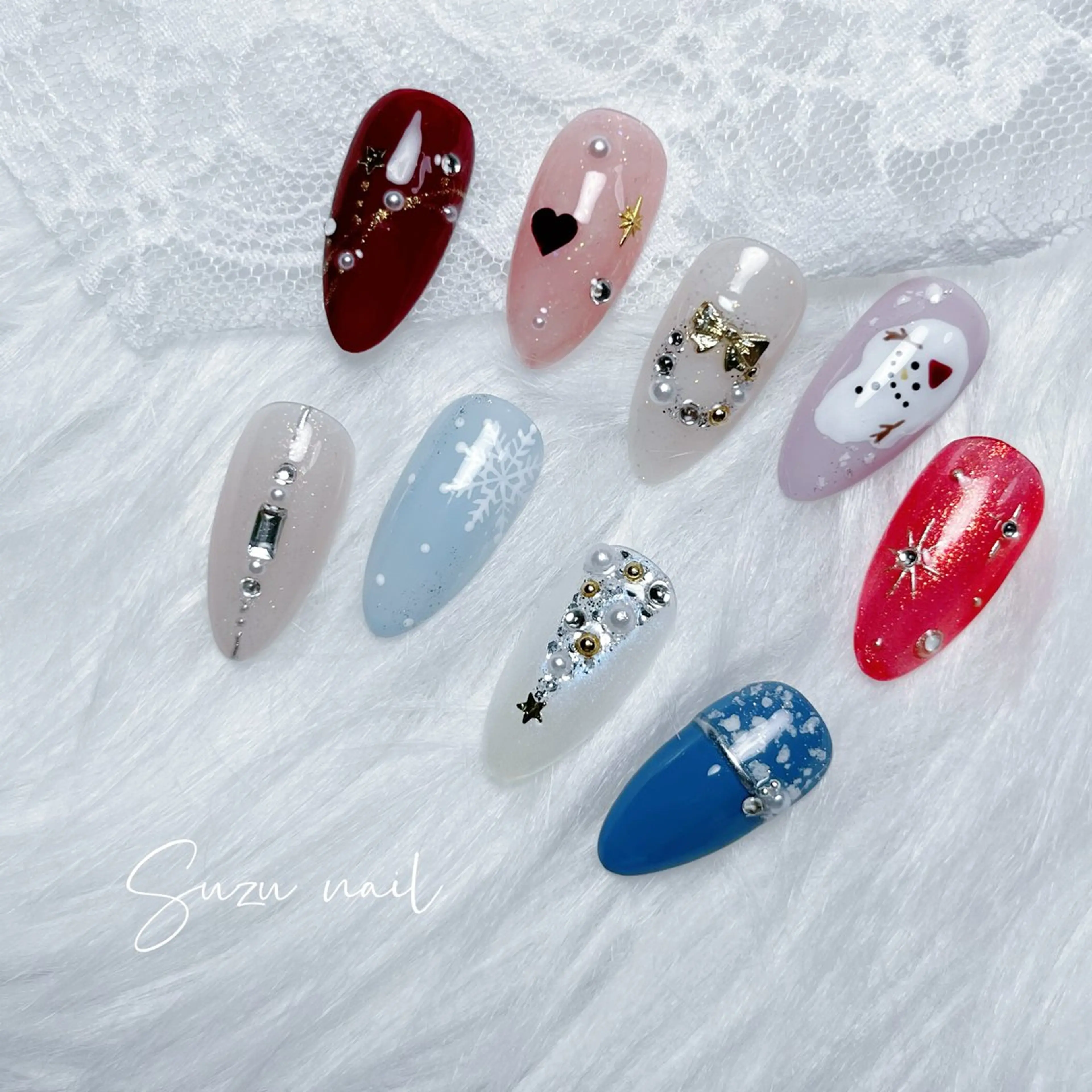 ネイル ワンカラーネイル 冬ネイル クリスマス ✨Suzu nail✨のネイルデザイン