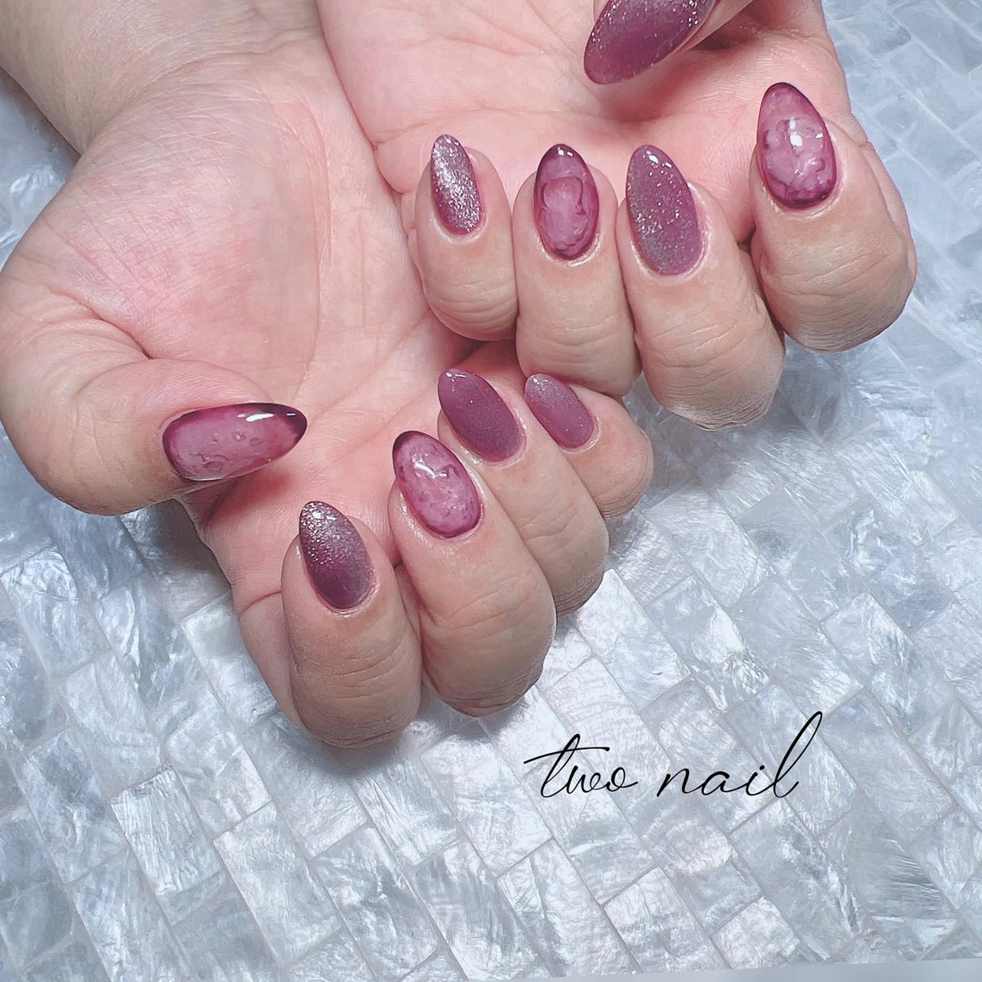 ネイル アートネイル フットネイル ハート キラキラネイル マグネットネイル ハンドネイル two nailのネイルデザイン