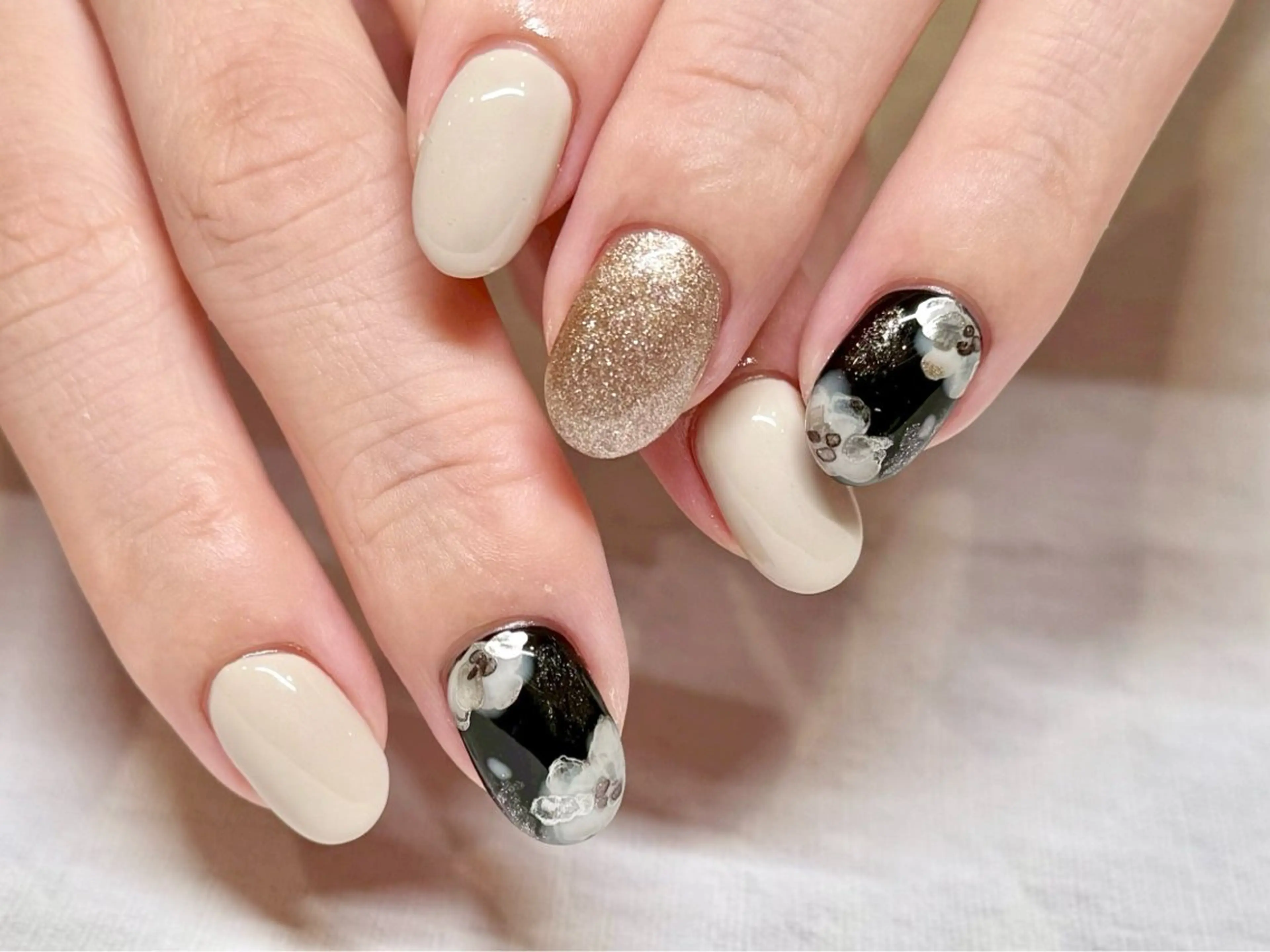 ネイル ハンドネイル 【B.nail】名古屋志賀本通-フィルイン/ニュアンス/定額/長さだし-所属・橋立 敬子のネイルデザイン