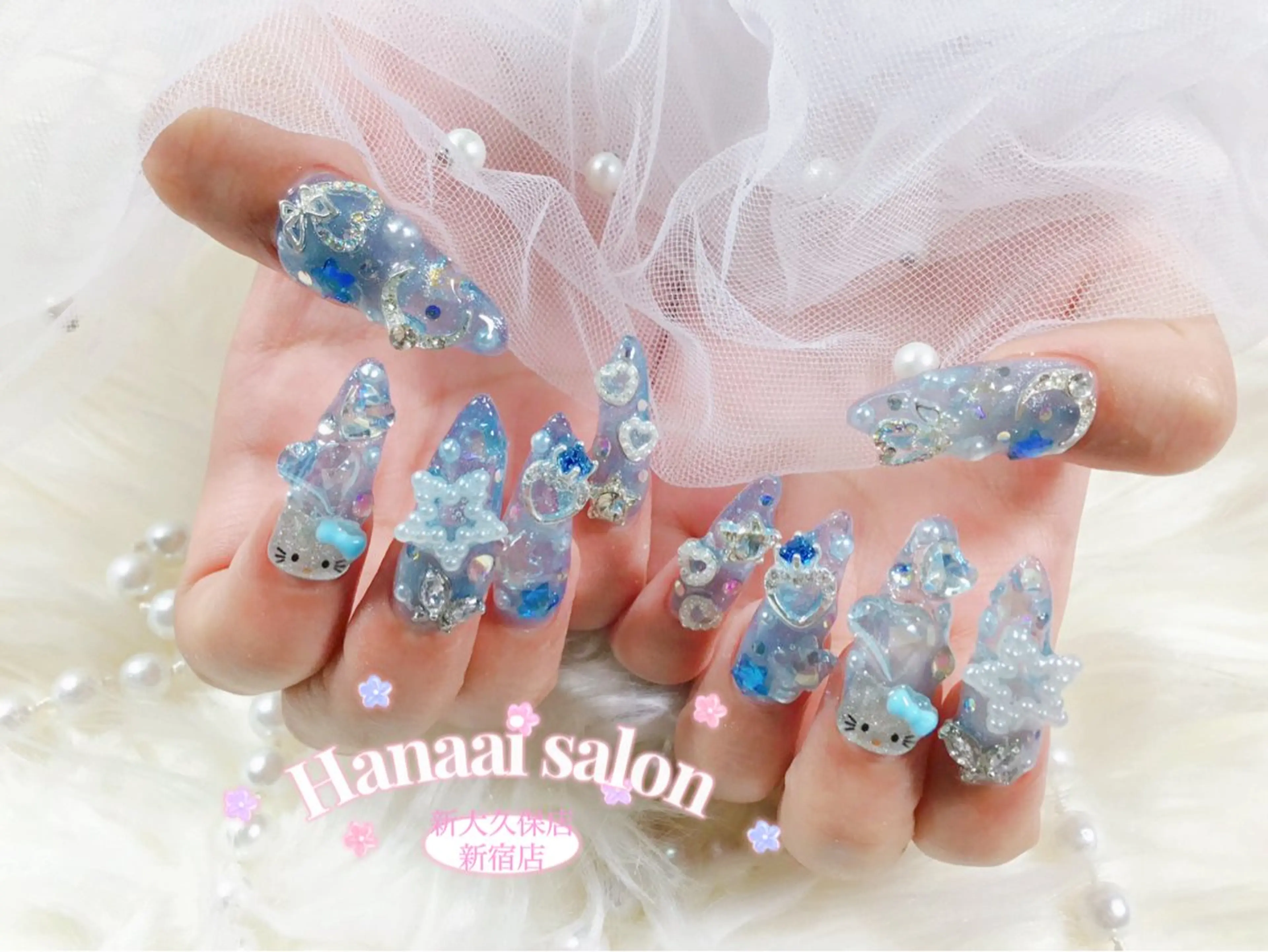 セミロング ハンドネイル Hanaai Salon新宿店のネイルデザイン