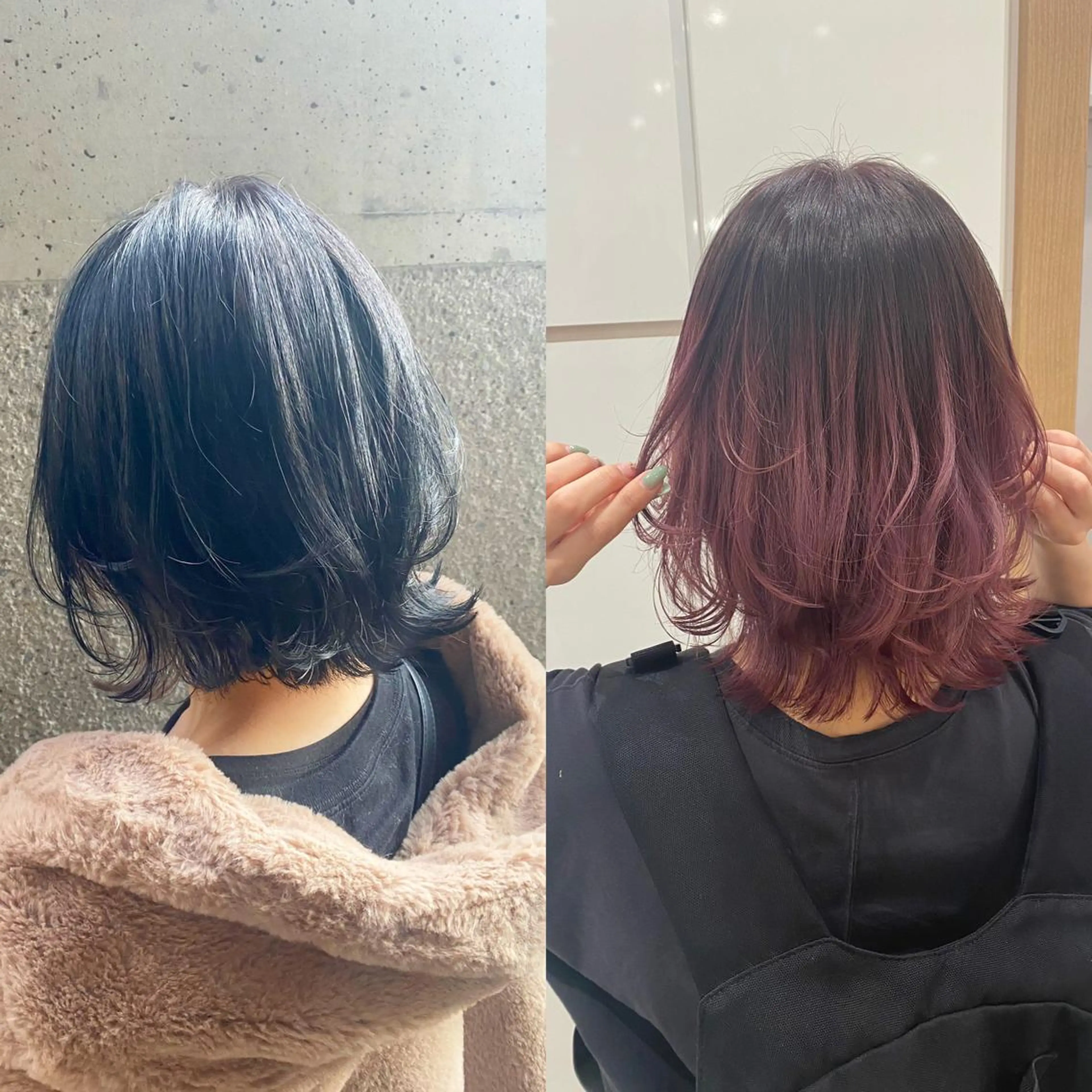 ミディアム カラー ヘアアレンジ 切りっぱなしボブ ベージュカラー ハイトーンカラー インナーカラー ピンクカラー 🌿ブリーチ/髪質 改善/🌿‬JINのヘアスタイル