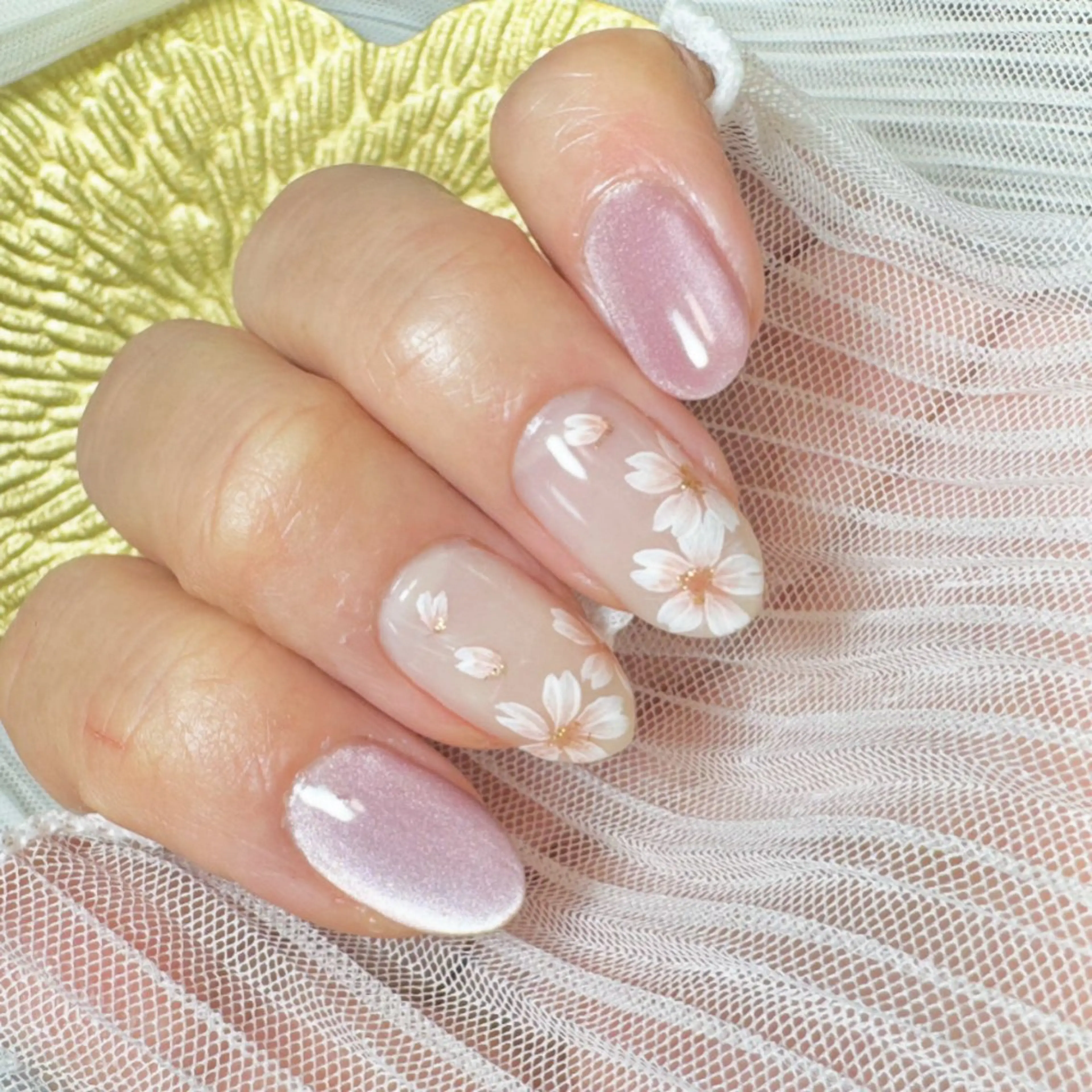 ネイル 桜ネイル マグネットネイル Hana_ Rieのネイルデザイン