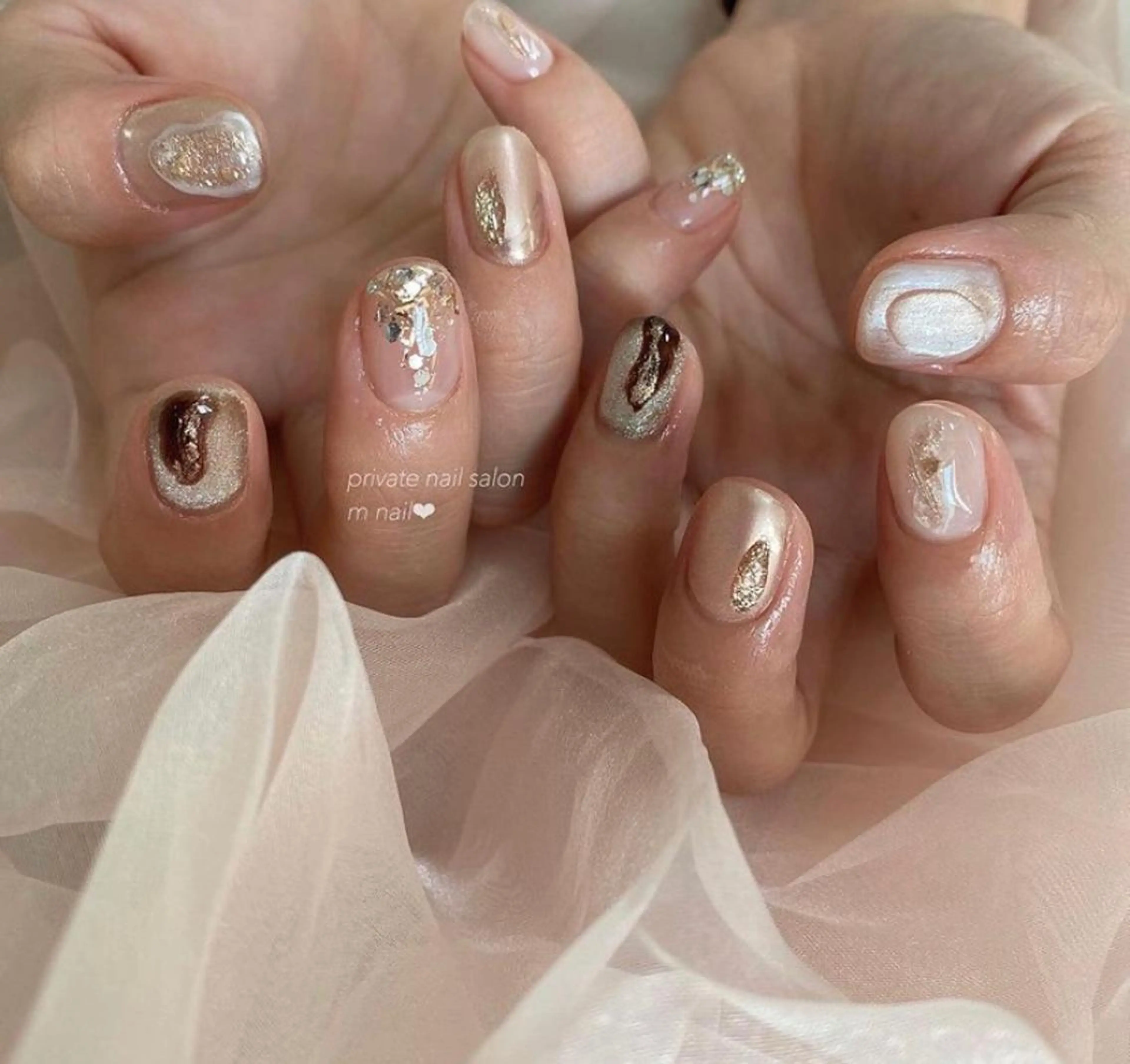 ネイル ブラウン ハンドネイル 小河原 舞のネイルデザイン