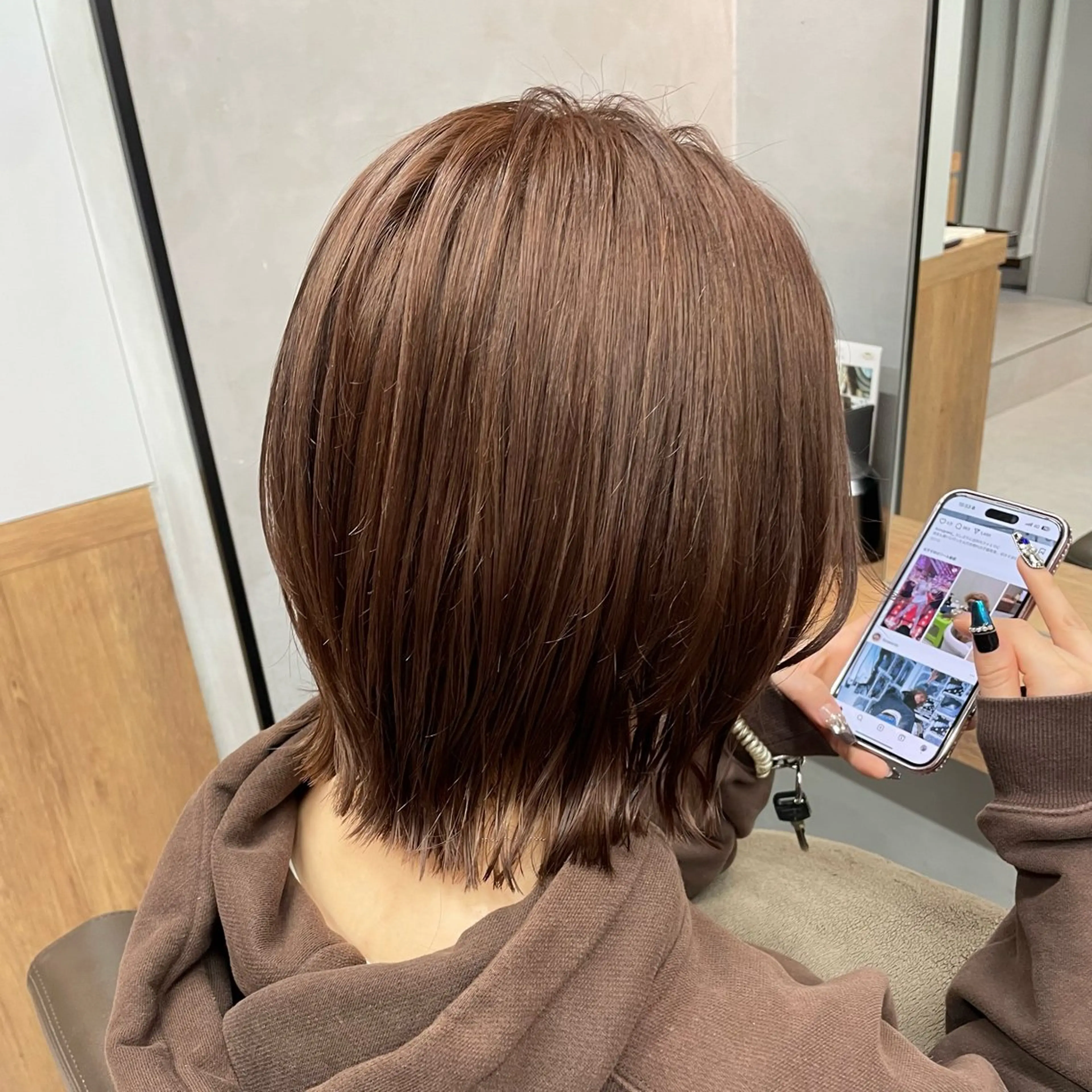 ミディアム カラー カット ヘアカラー ヘッドスパ ヘアセット 暖色カラー ❤️‍🔥REIRIのヘアスタイル