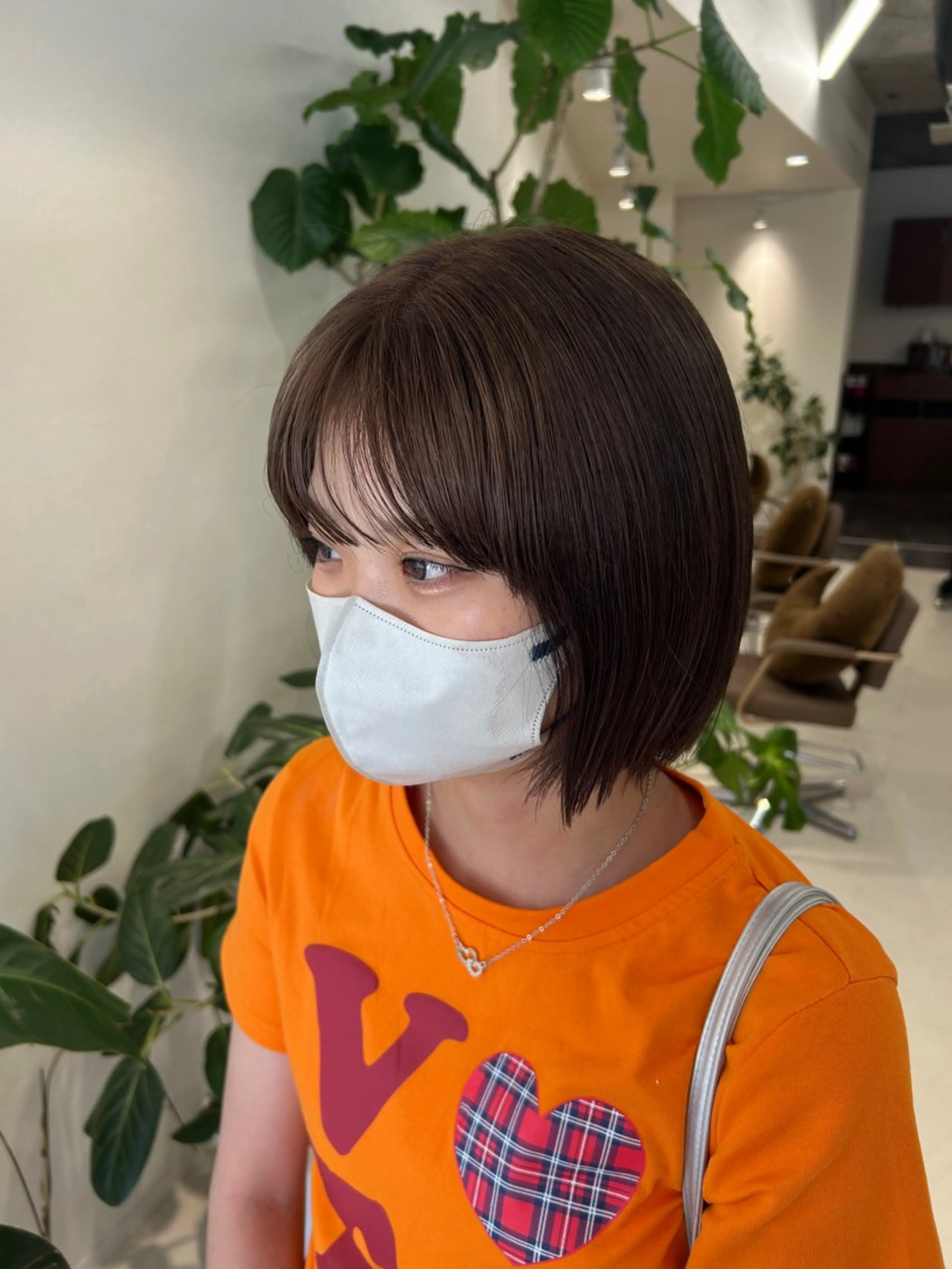 ワンカラーで髪の毛可愛くしちゃいましょう😊🎶内部補修トリートメントでうる艶ヘアに✨✨【ワンカラー＋Aujua】の写真